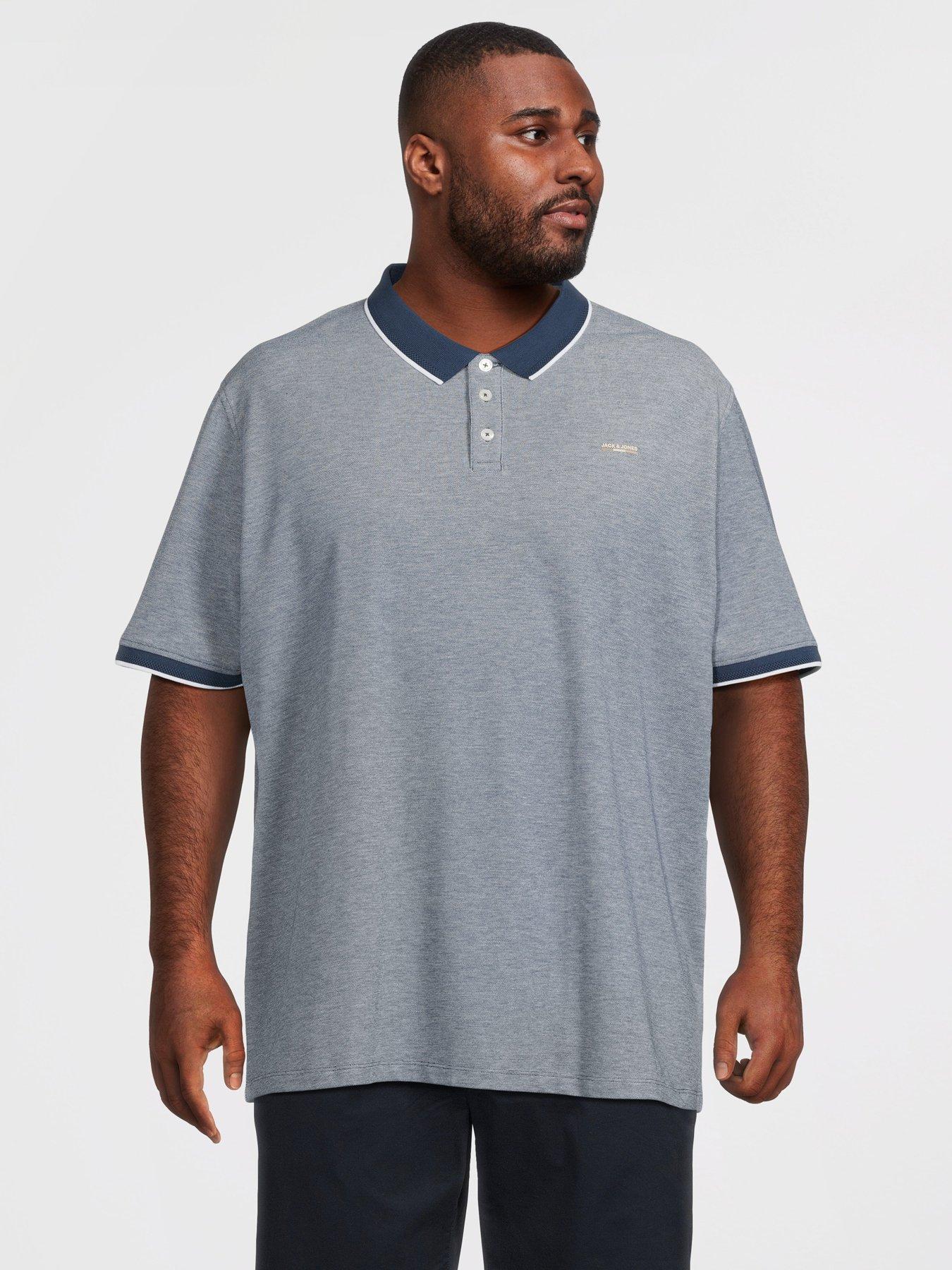 Jack & Jones Plus Premium Alves Polo Shirt - Blue