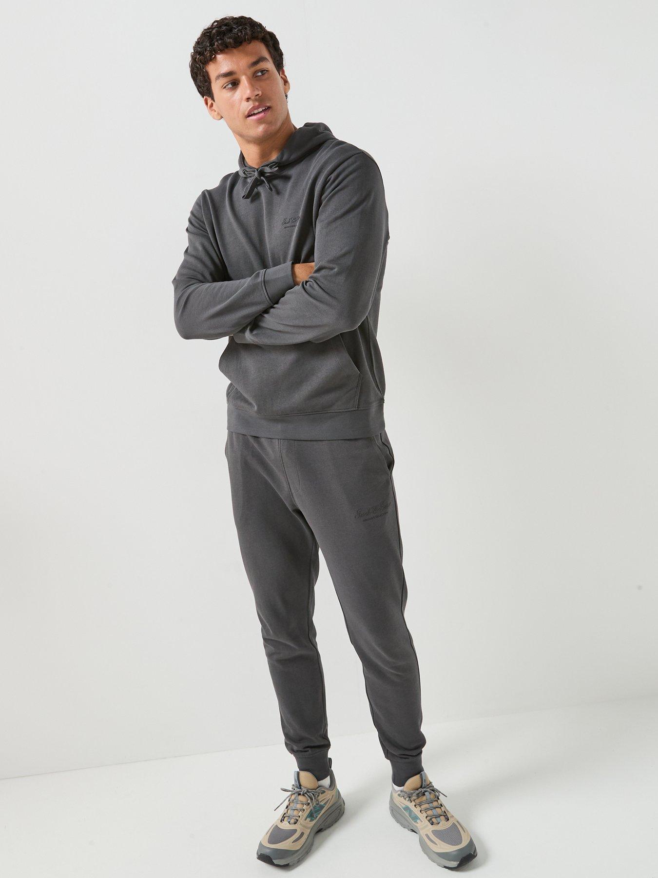 Image 3 of 6 of Jack & Jones Men's Graphic Hoodie with Kangaroo Pocket - Dark Grey