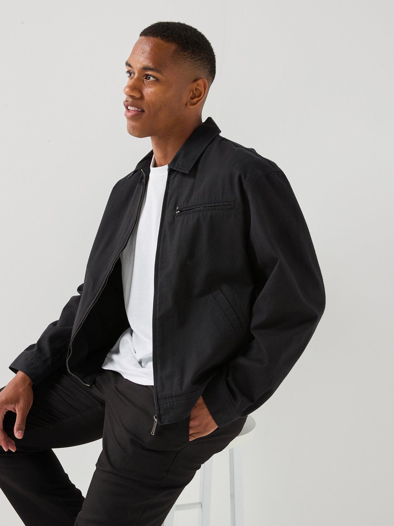 Image 1 of 6 of Jack & Jones Men's Canvas Workwear Jacket with Spread Collar - Black
