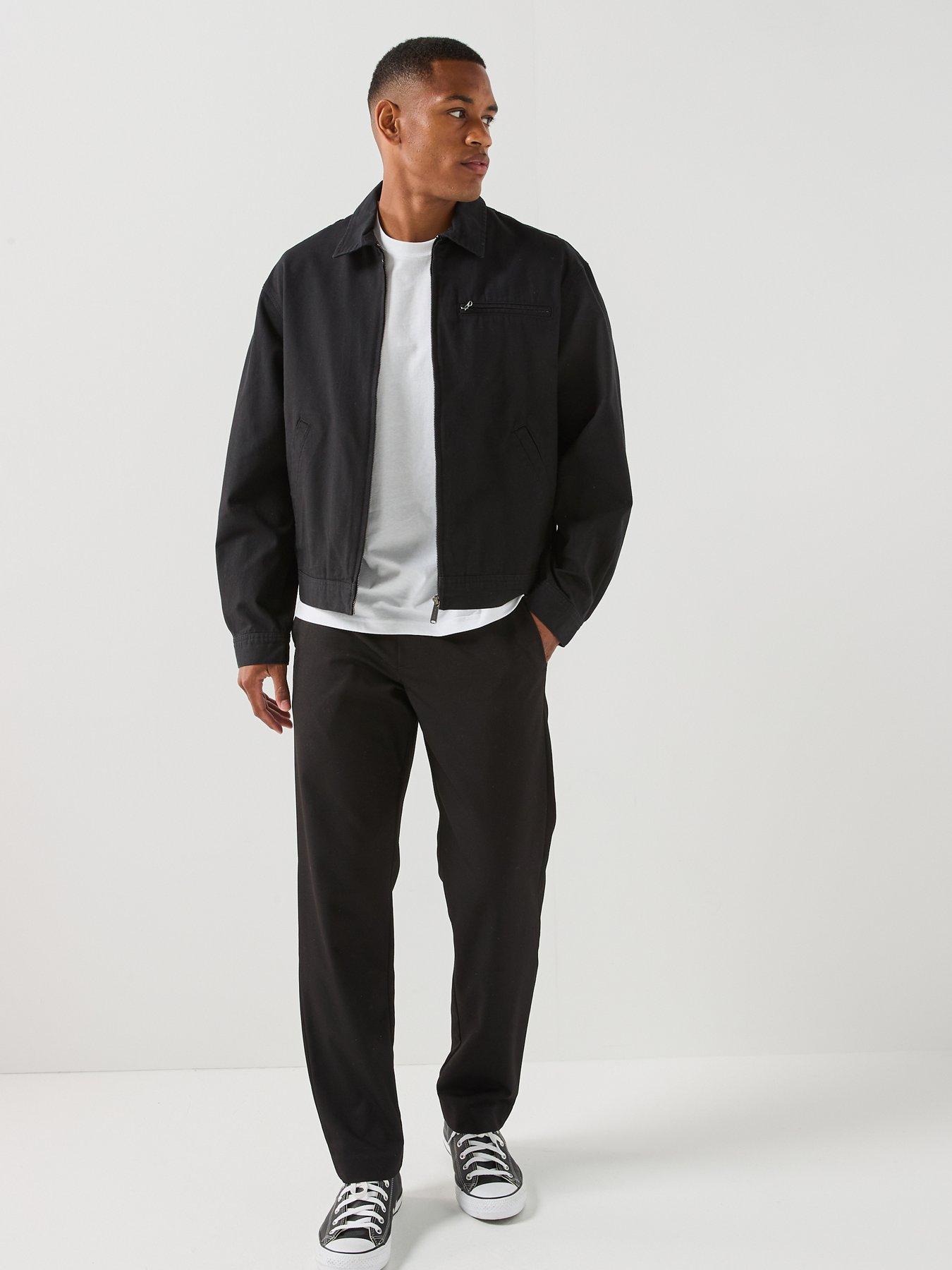 Image 3 of 6 of Jack & Jones Men's Canvas Workwear Jacket with Spread Collar - Black