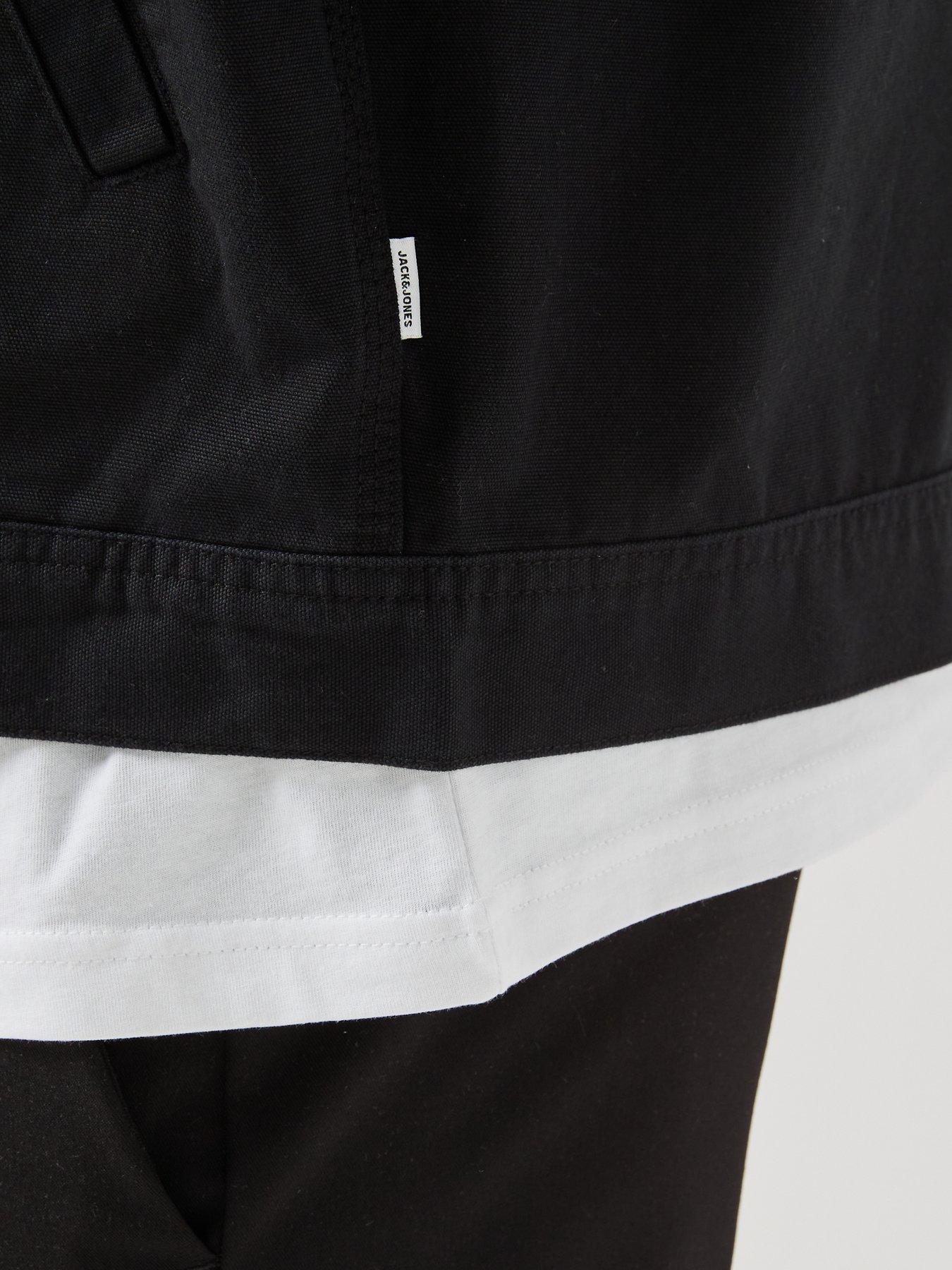 Image 5 of 6 of Jack & Jones Men's Canvas Workwear Jacket with Spread Collar - Black