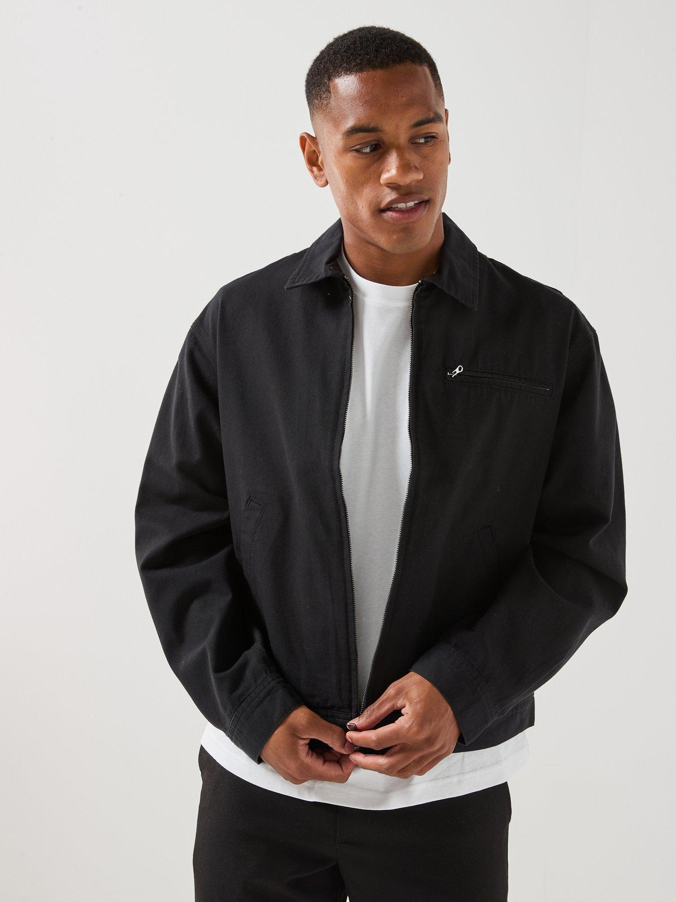 Image 6 of 6 of Jack & Jones Men's Canvas Workwear Jacket with Spread Collar - Black