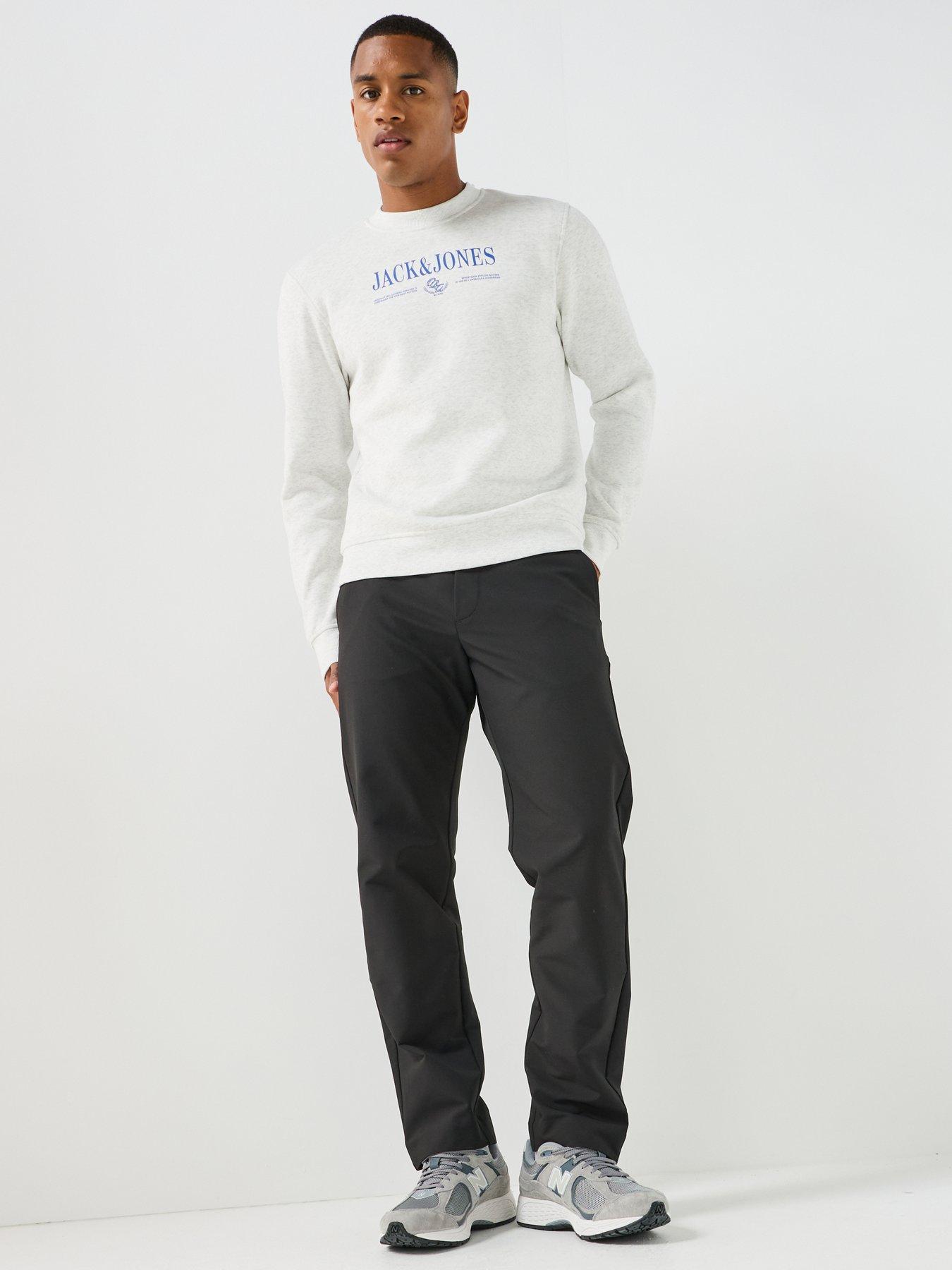 Image 3 of 5 of Jack & Jones Frederiksberg Logo Crew Neck Sweatshirt - White