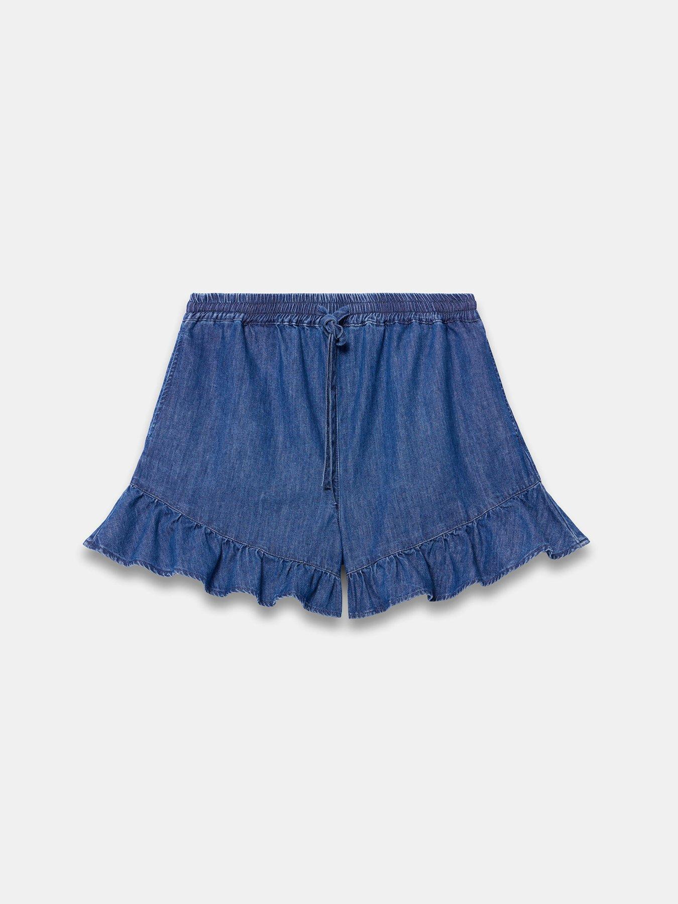 Image 5 of 6 of Mint Velvet Mid Indigo Denim Ruffle Short