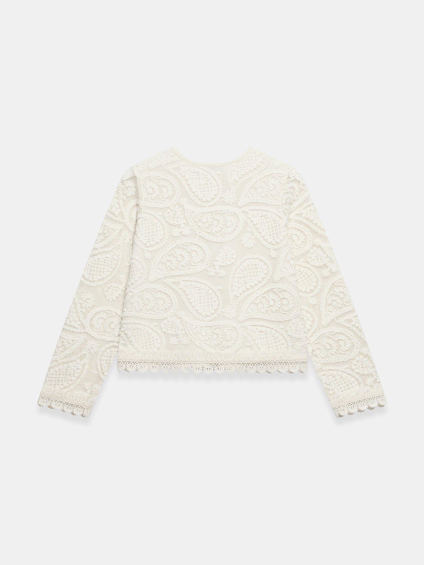  image of mint-velvet-neutral-crochet-jacket-beige