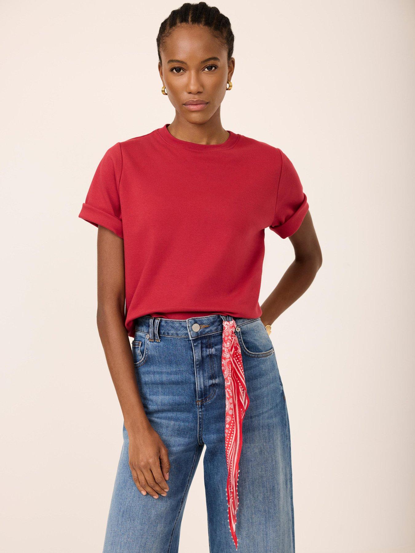 Mint Velvet Ultimate Cotton T-Shirt - Red