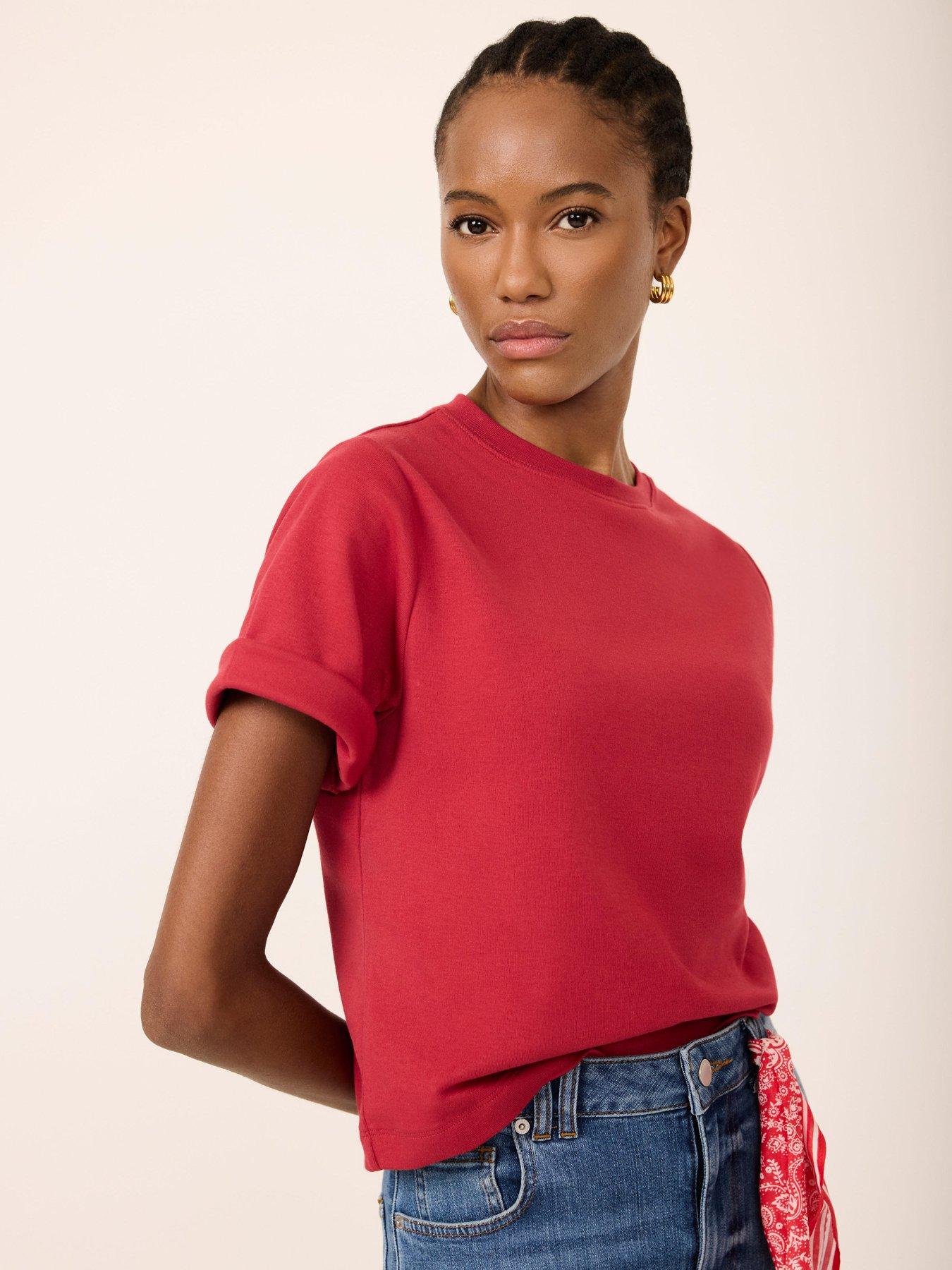 Image 2 of 6 of Mint Velvet Red Ultimate Cotton T-shirt