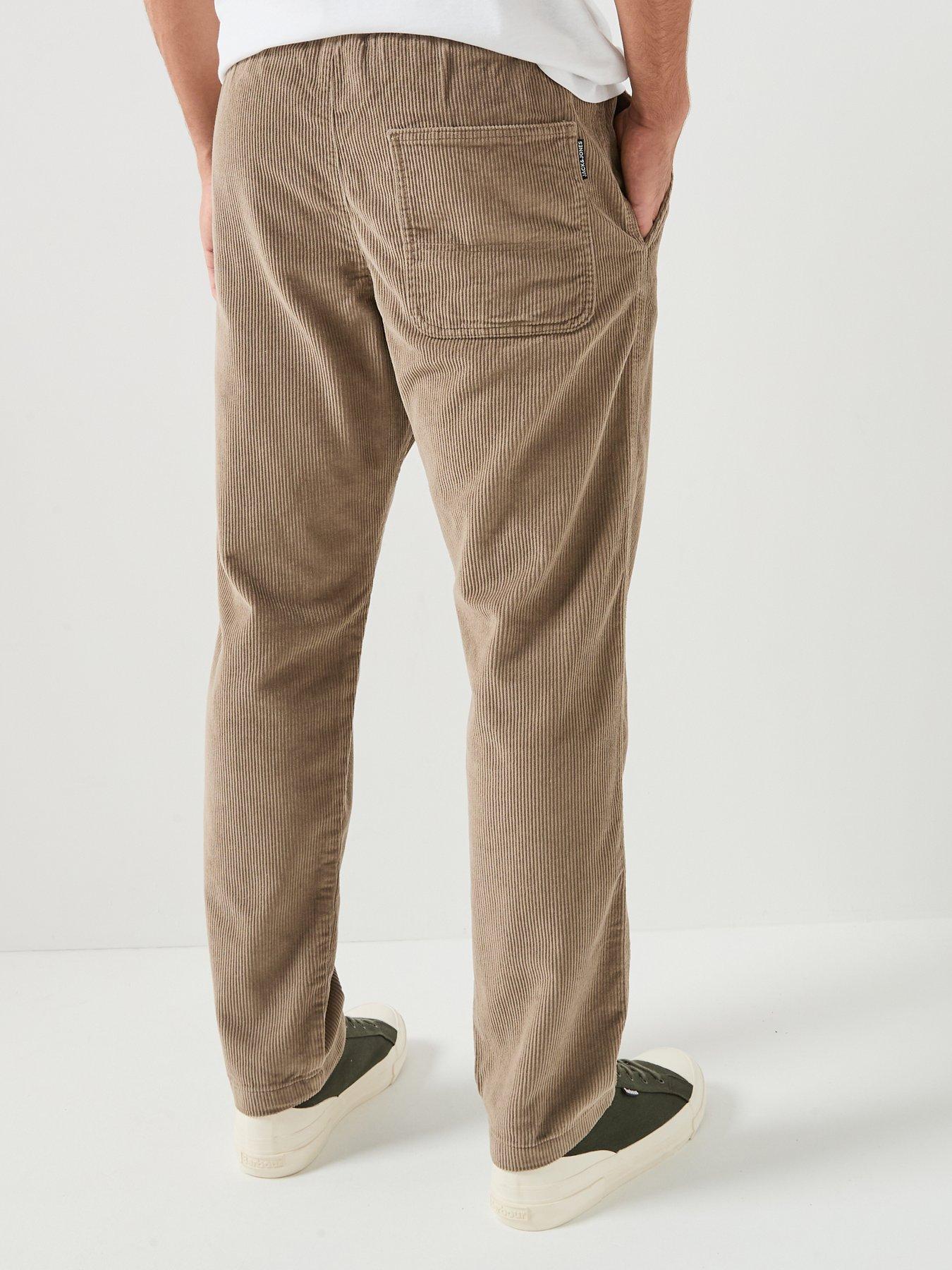 Image 2 of 5 of Jack & Jones Mens Corduroy Drawstring Straight Leg Joggers - Brindle