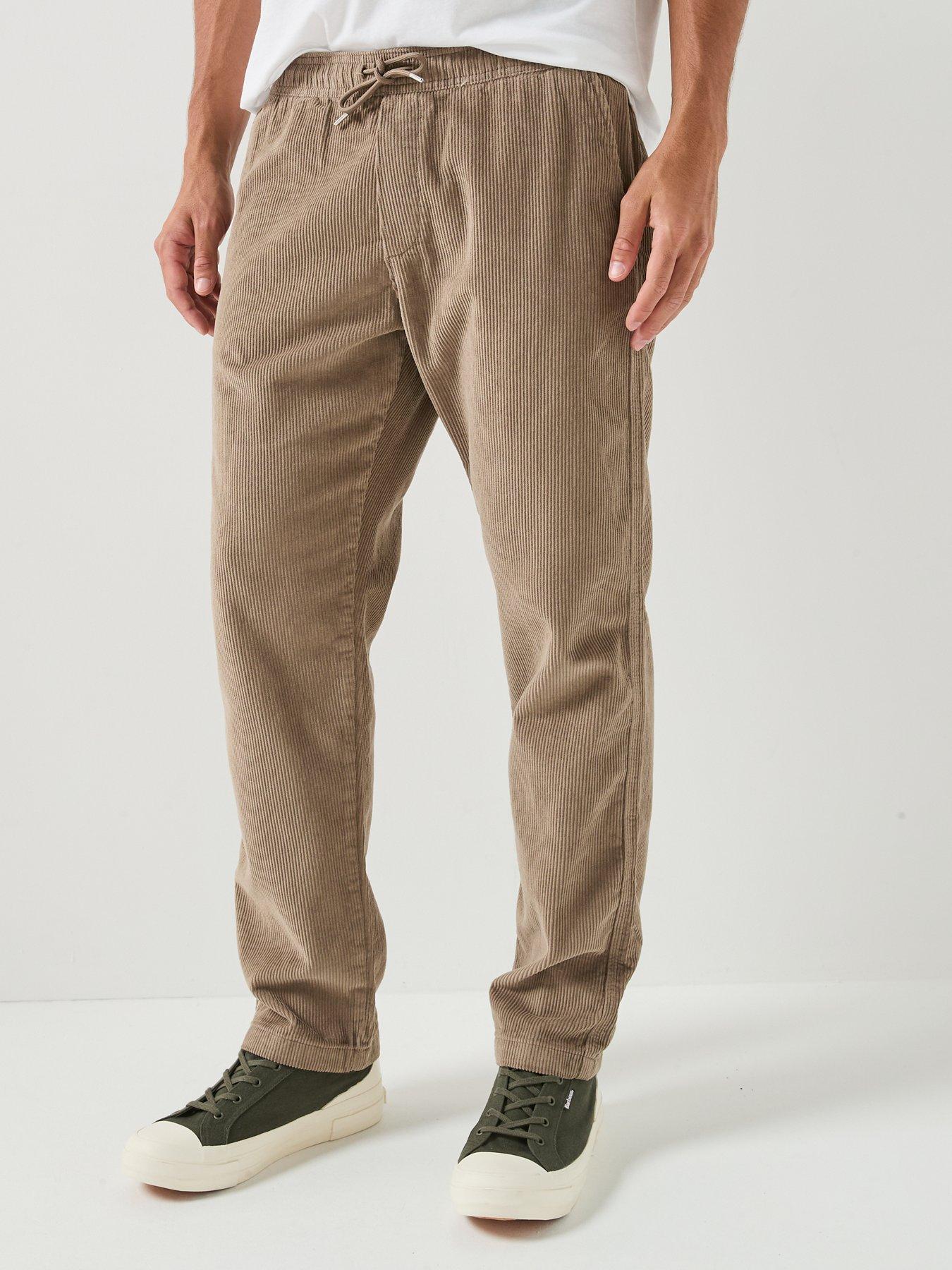 Image 3 of 5 of Jack & Jones Mens Corduroy Drawstring Straight Leg Joggers - Brindle