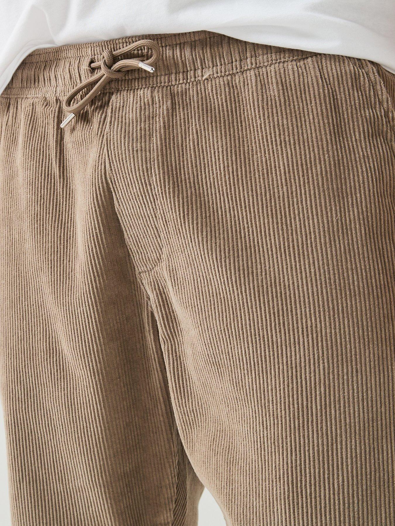 Image 4 of 5 of Jack & Jones Mens Corduroy Drawstring Straight Leg Joggers - Brindle