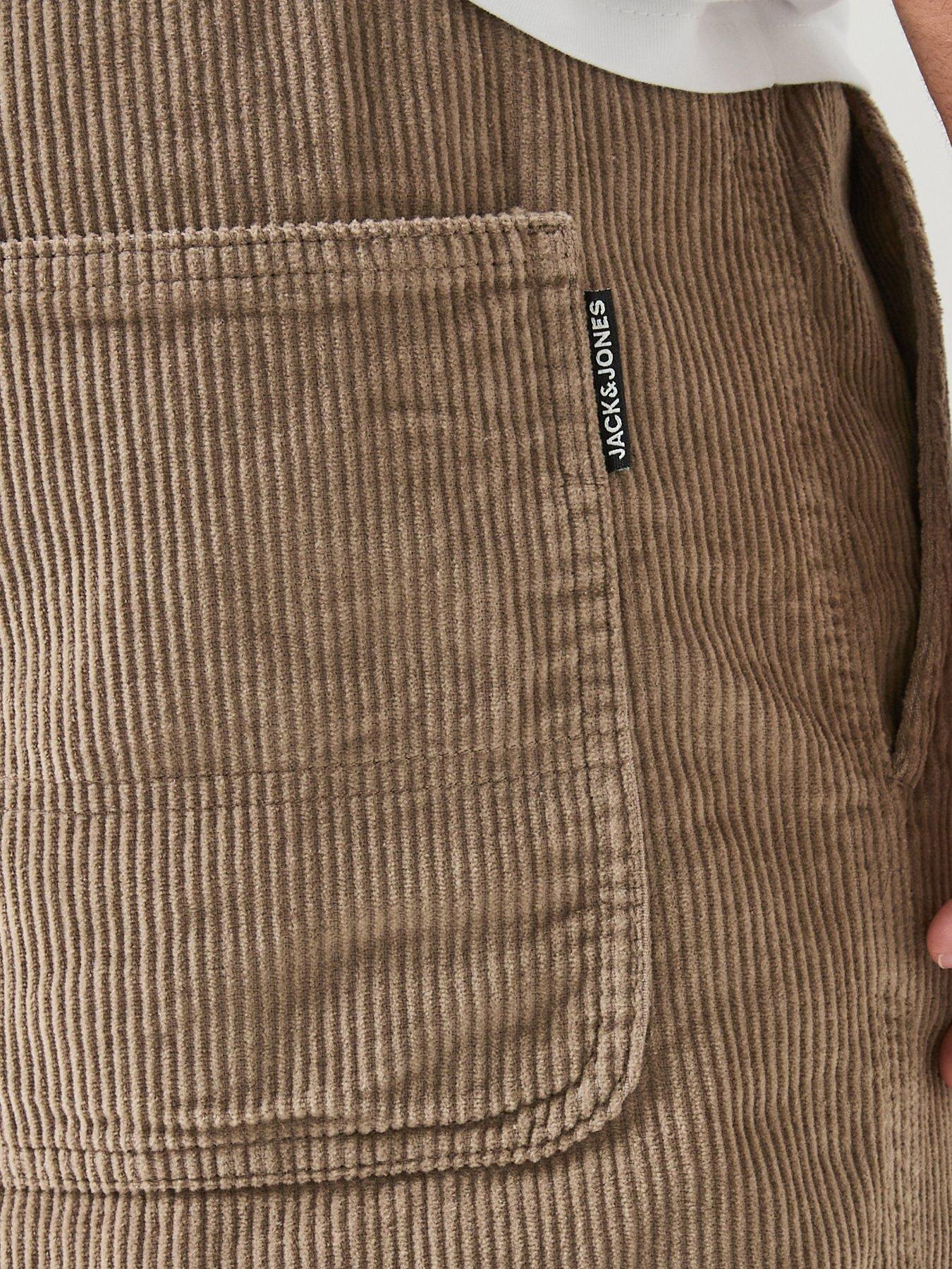 Image 5 of 5 of Jack & Jones Mens Corduroy Drawstring Straight Leg Joggers - Brindle