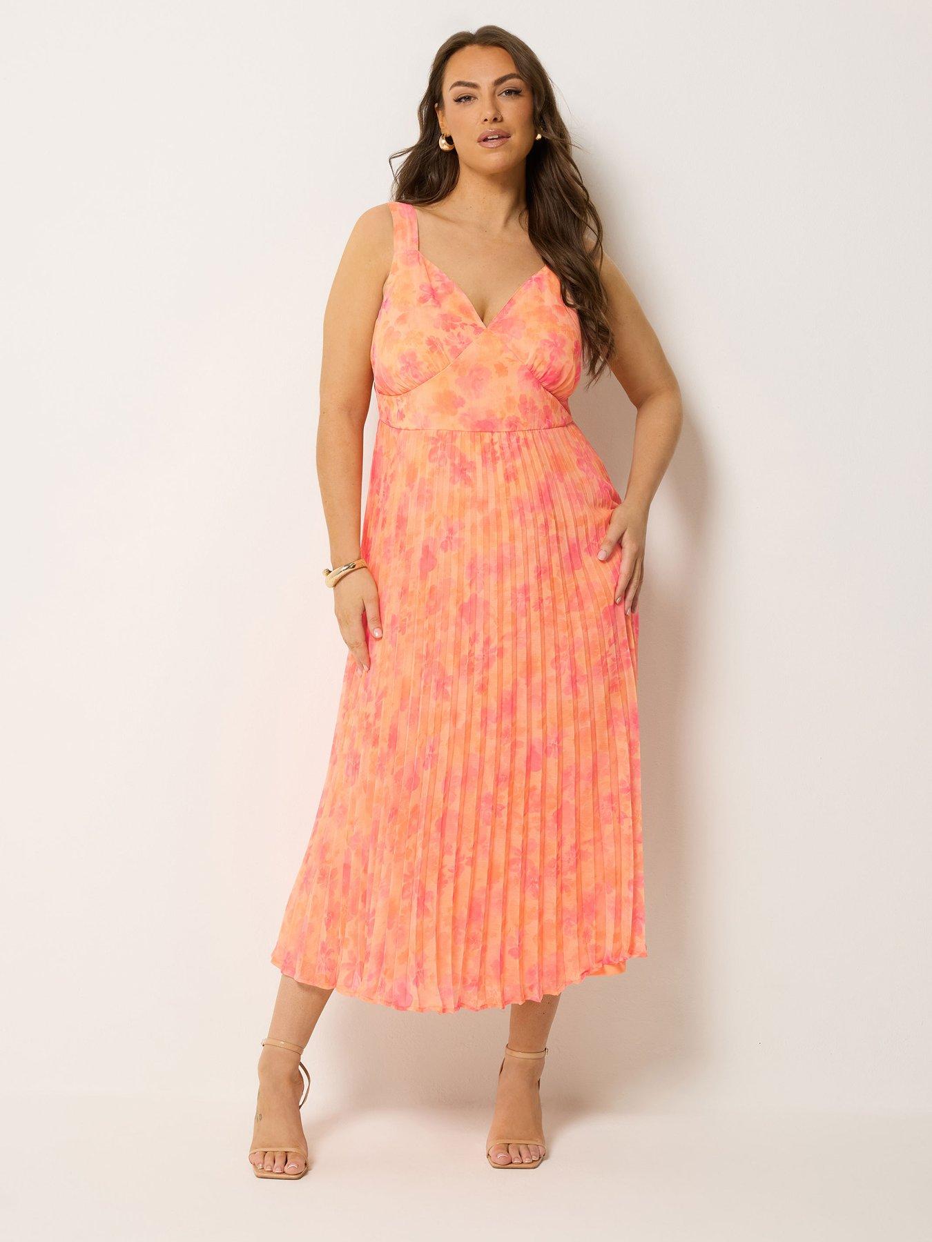 Image 3 of 5 of Yours Curve Pleated Chiffon Dress