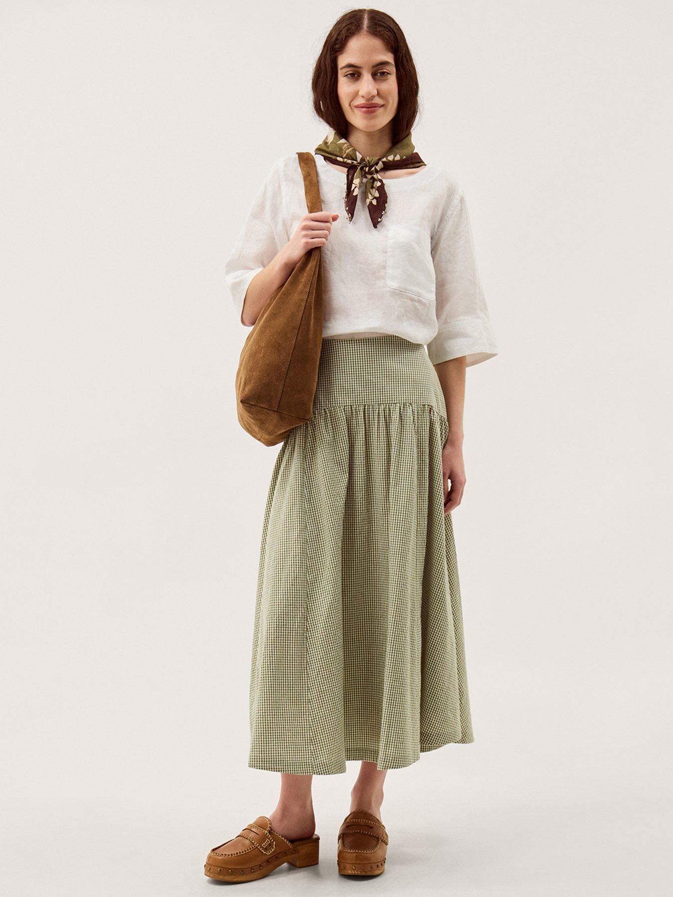 Image 3 of 6 of Monsoon Ingrid Linen T-Shirt - White