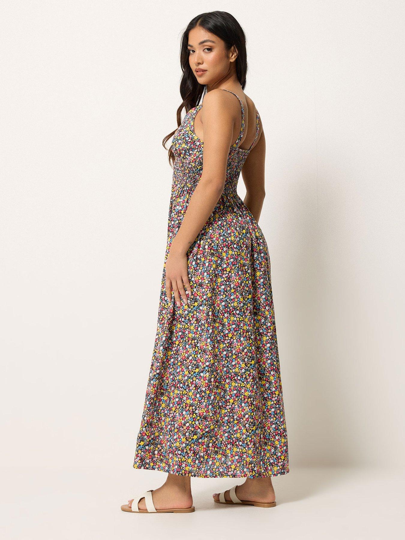 Image 2 of 4 of PixieGirl Petite Ditsy Wrap Maxi Dress