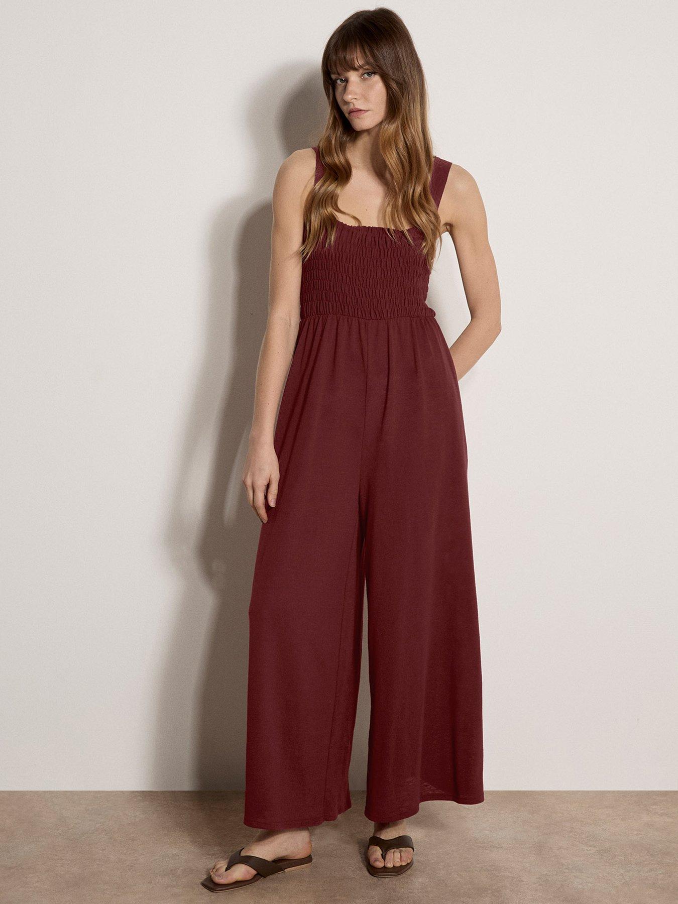 Image 1 of 4 of Apricot Smoked Easy Jersey Slub Jumpsuit
