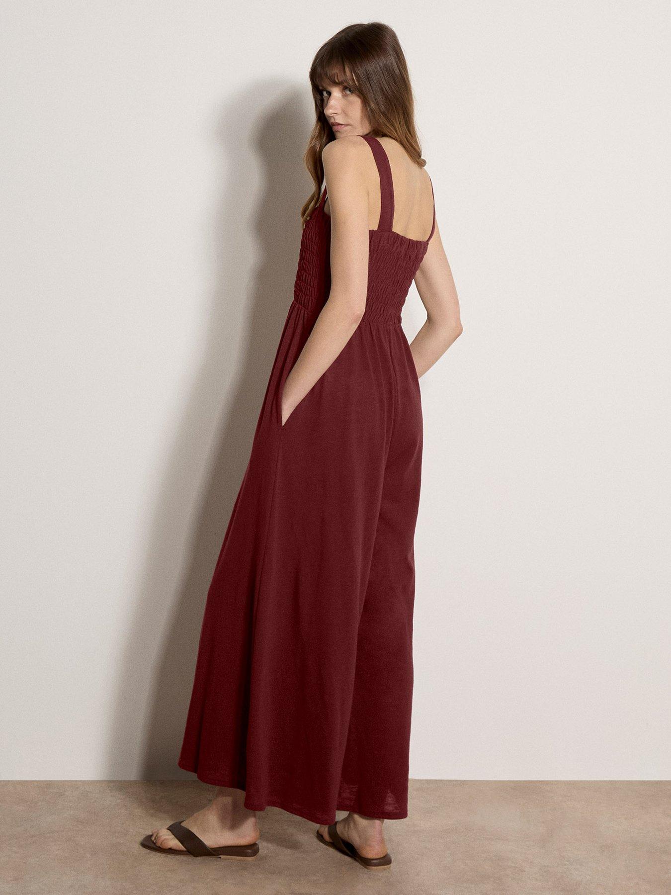 Image 2 of 4 of Apricot Smoked Easy Jersey Slub Jumpsuit