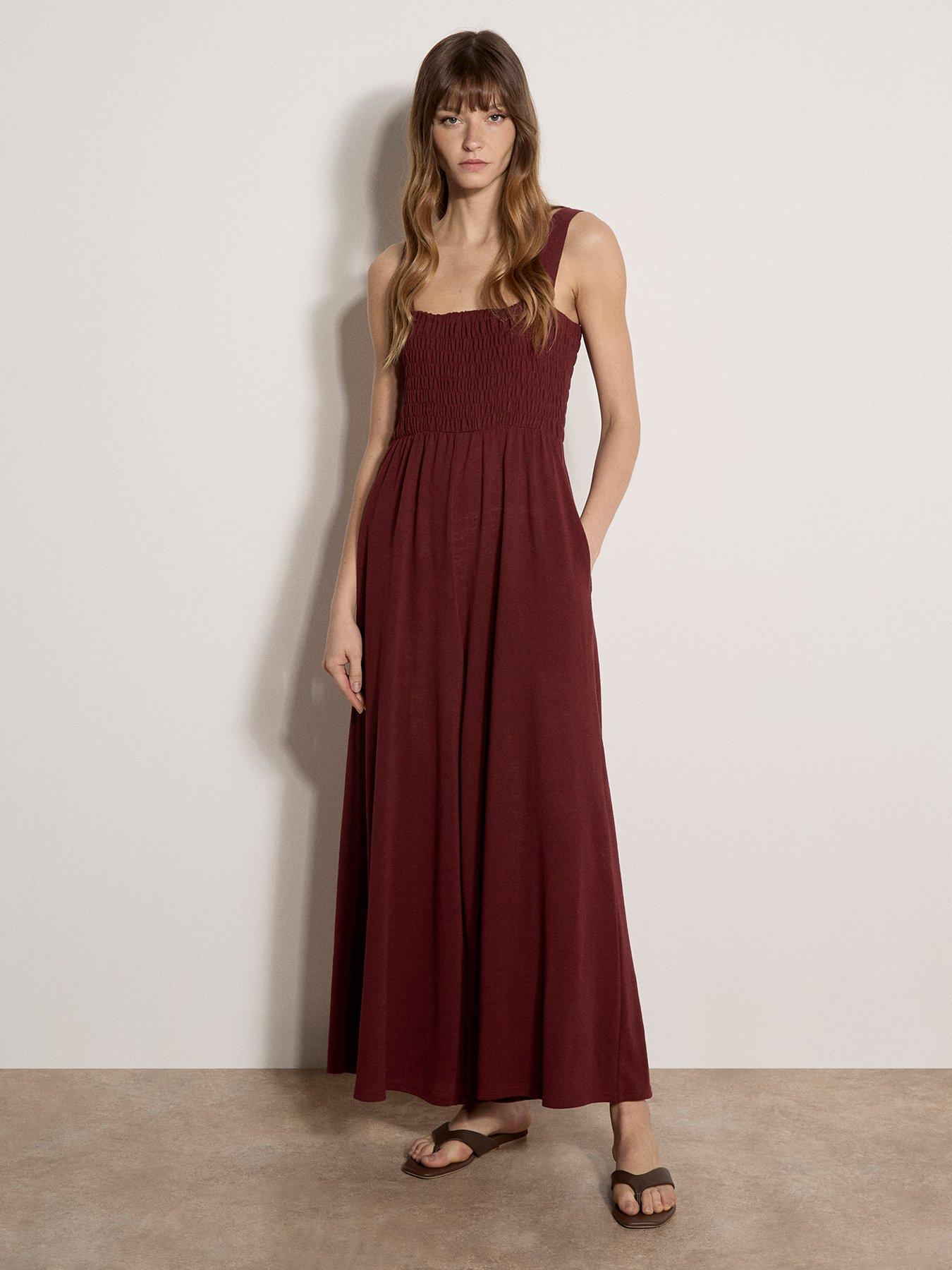 Image 3 of 4 of Apricot Smoked Easy Jersey Slub Jumpsuit