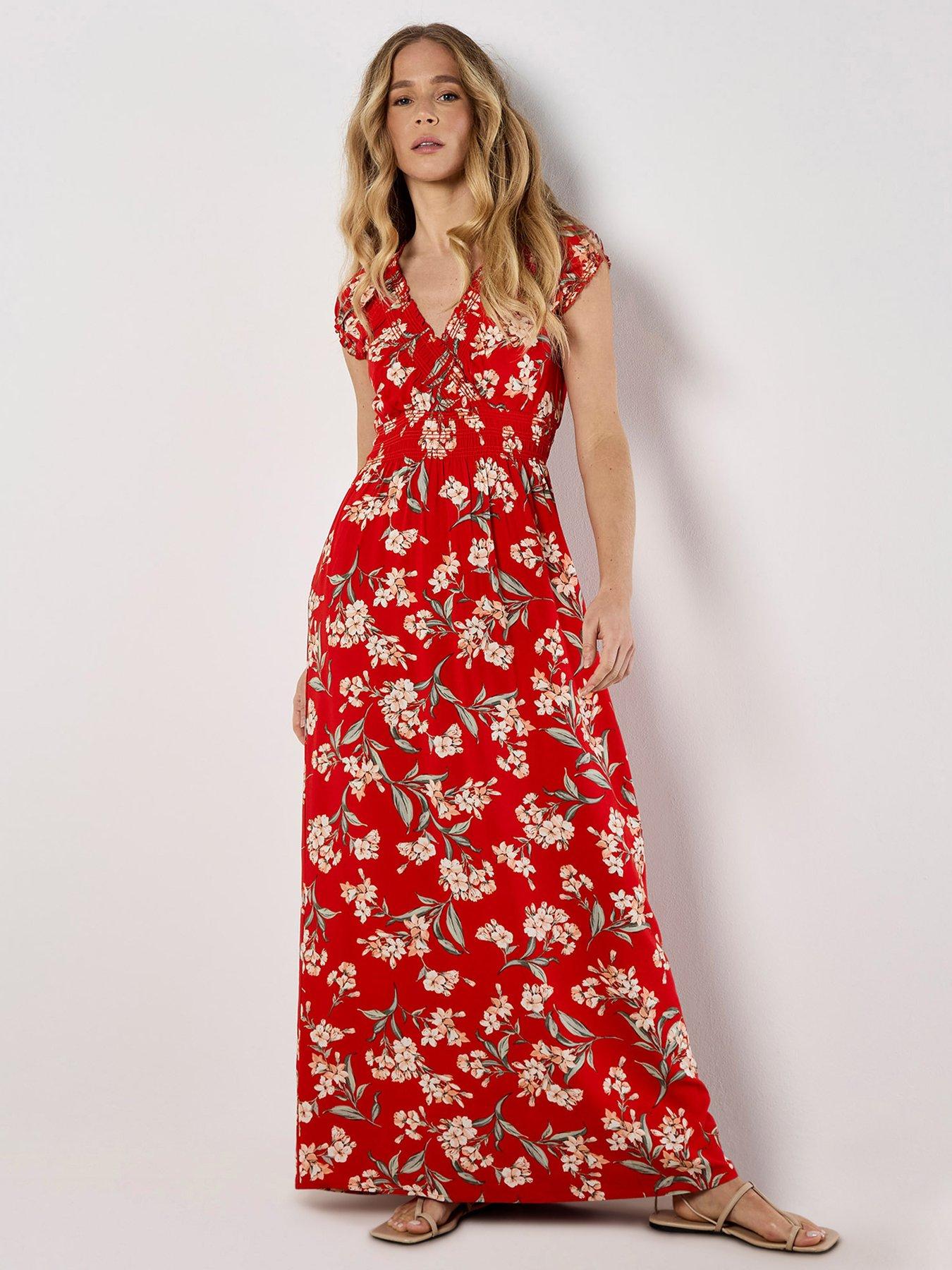 Image 1 of 4 of Apricot Flowing Jasmine V/nk Maxi Drs