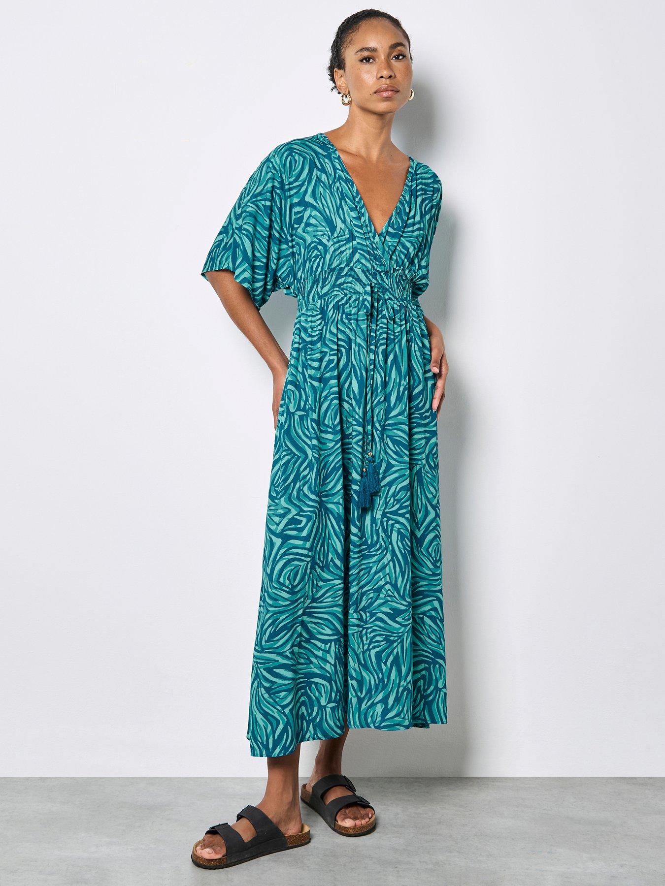 Apricot Zebra Swirl Tassel Kimono Maxi