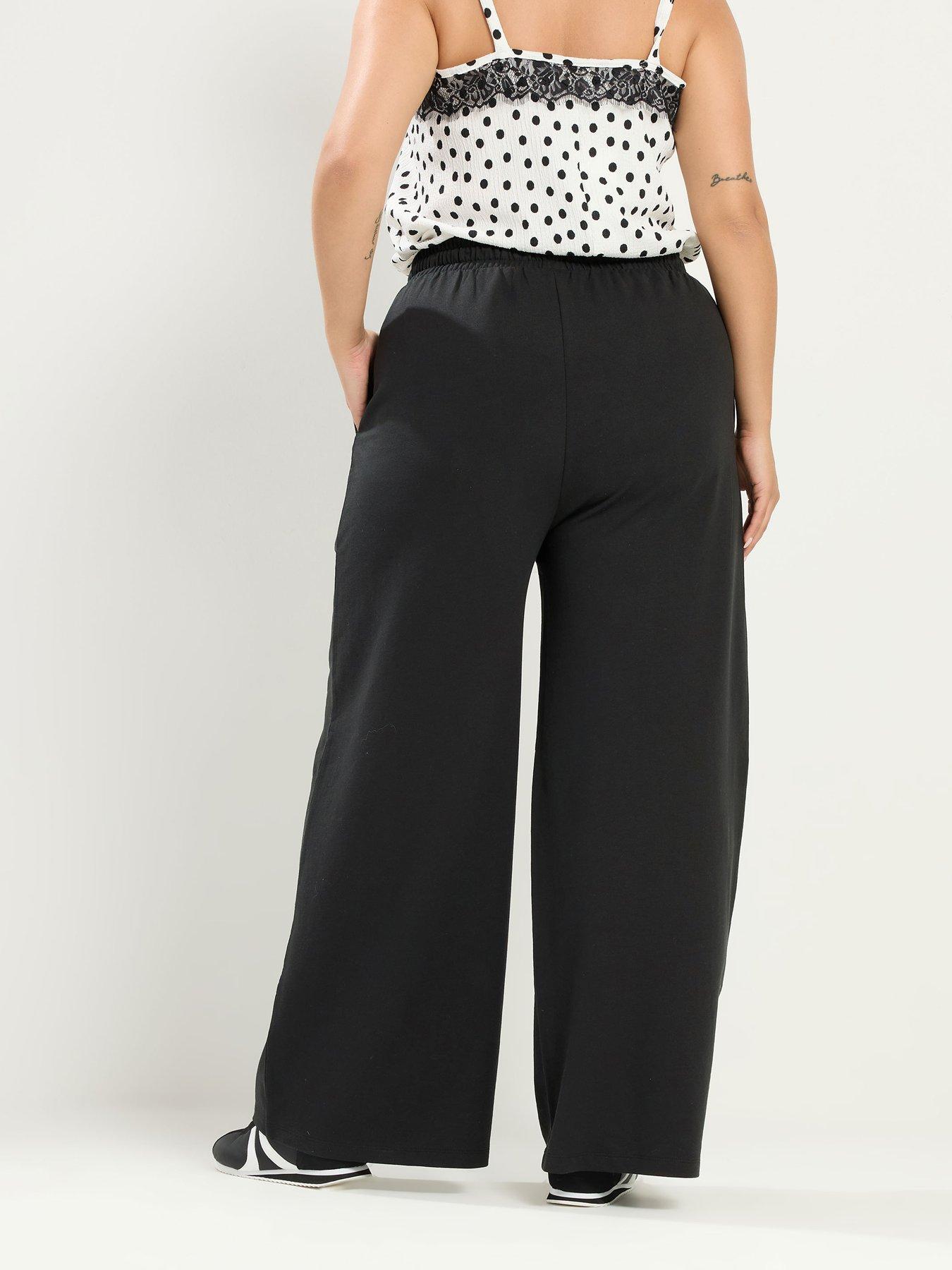 Image 2 of 4 of Yours Curve Wide Leg Jogger - Black