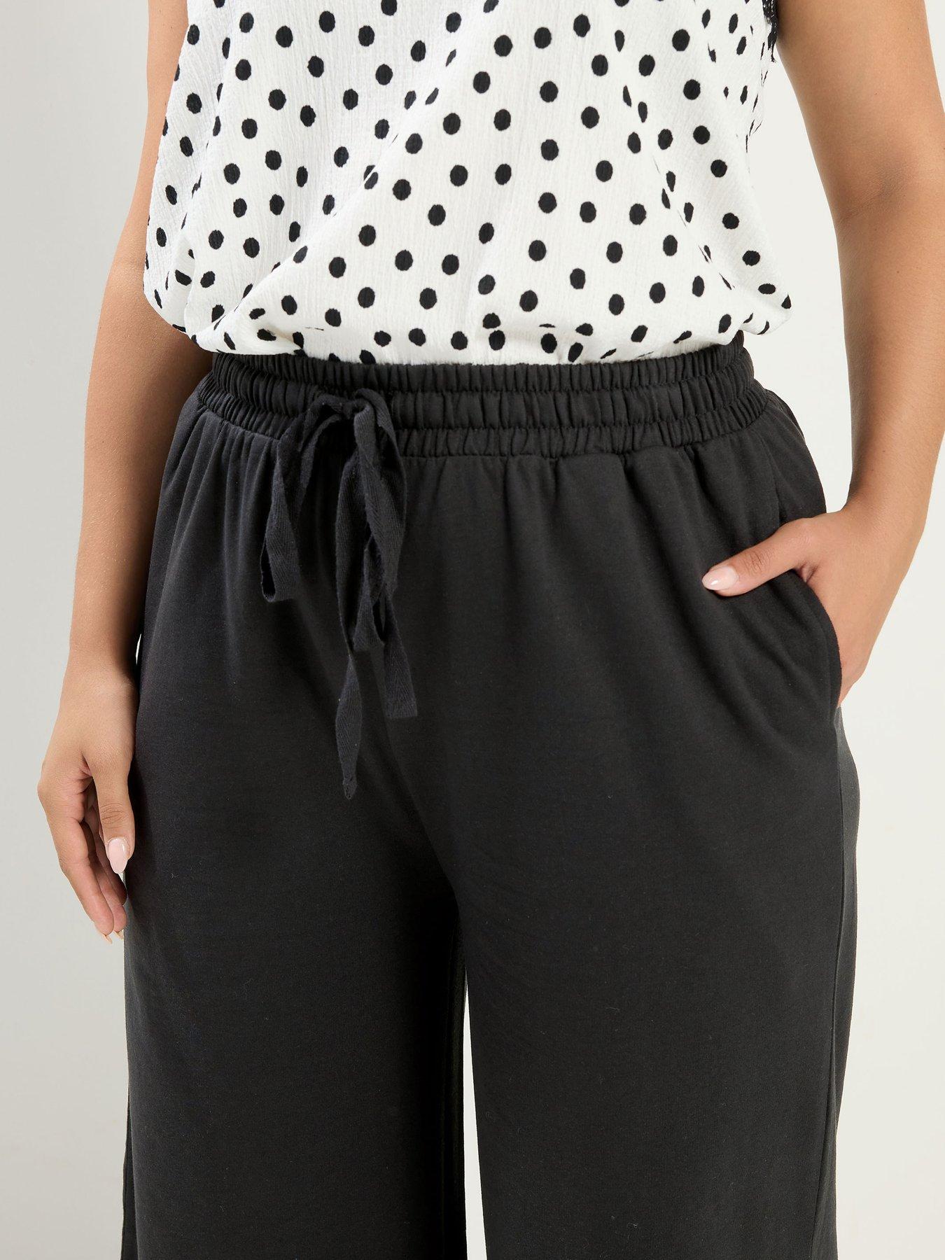 Image 4 of 4 of Yours Curve Wide Leg Jogger - Black