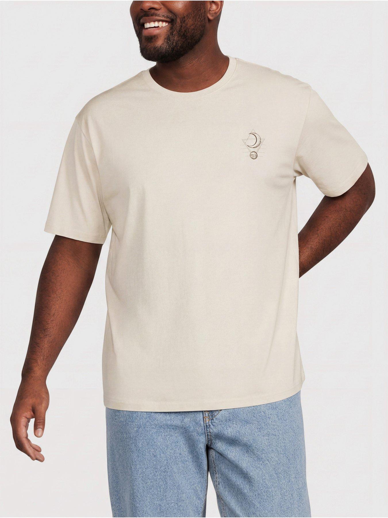 Jack & Jones Men's Plus Size Astro Graphic Back Print T-Shirt - Off White