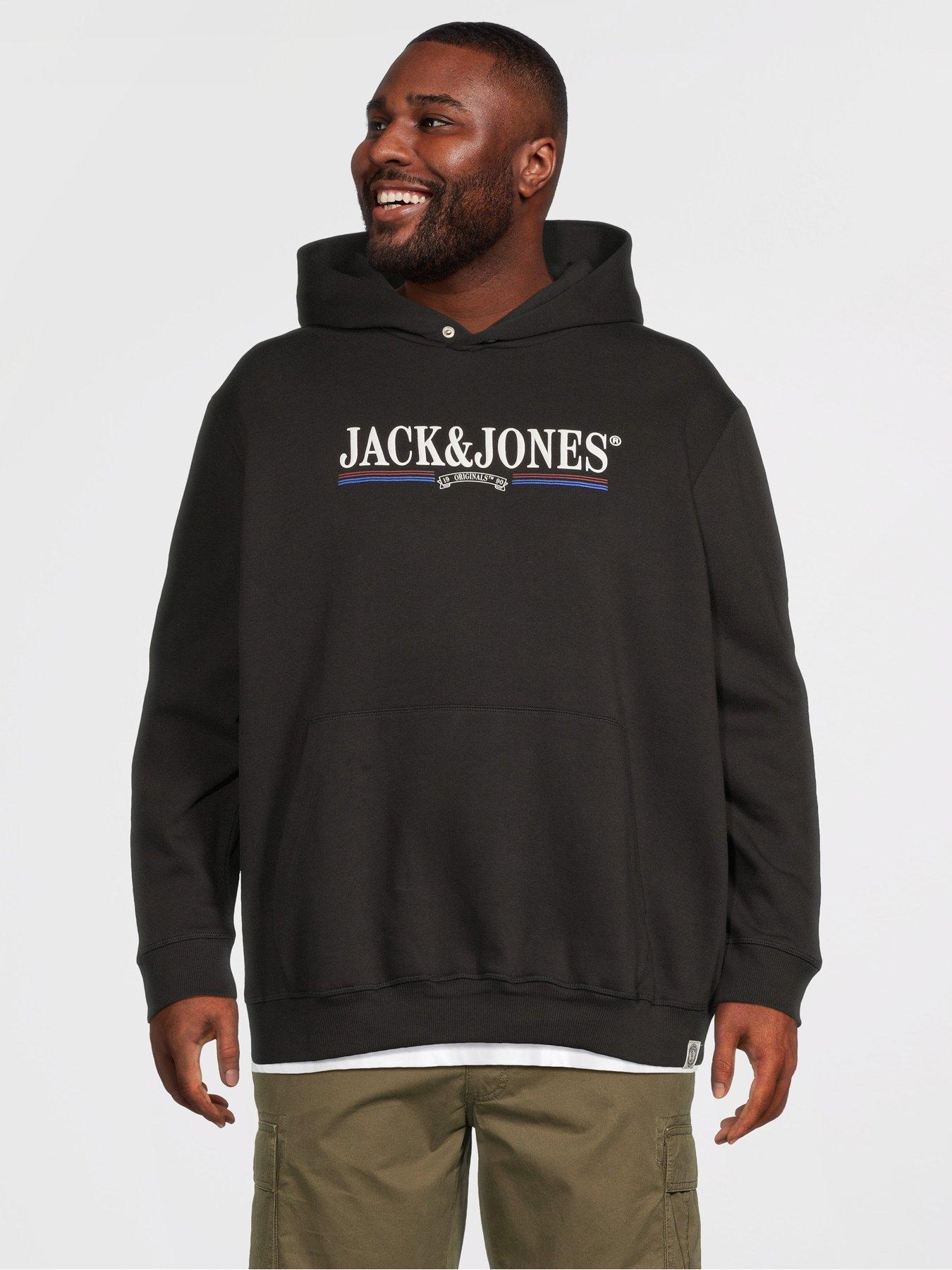 Jack & Jones Plus Frederiksberg Graphic Hoodie - Black