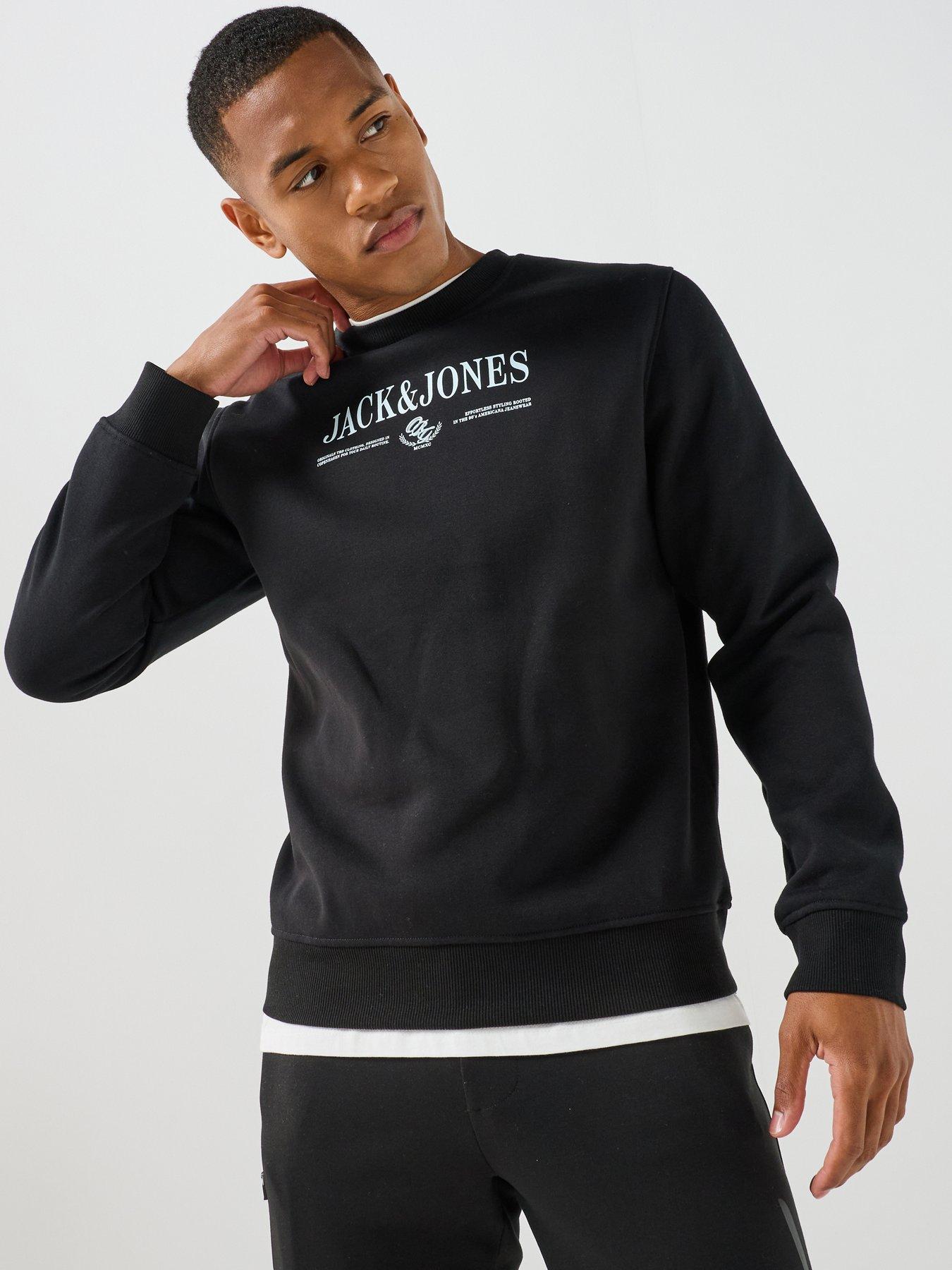 Jack & Jones Frederiksberg Logo Crew Neck Sweatshirt - Black