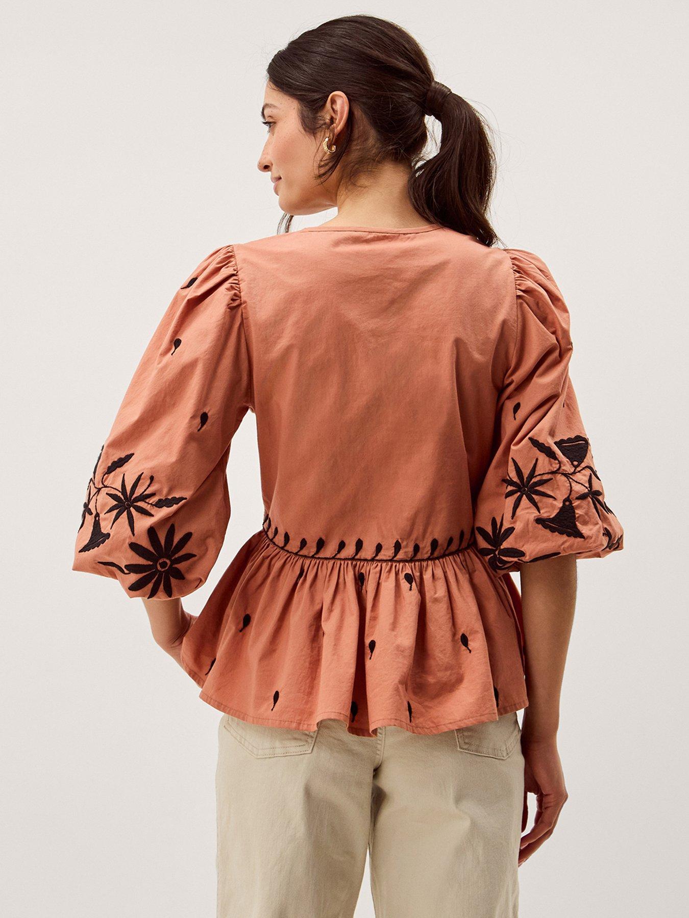 Image 2 of 6 of Monsoon Freya Emb Button Top