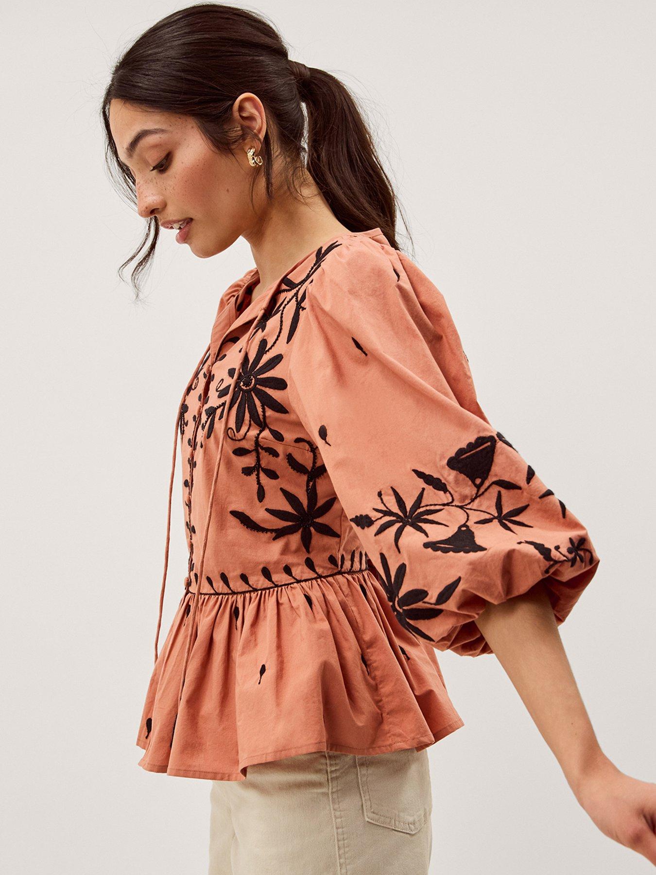 Image 3 of 6 of Monsoon Freya Emb Button Top