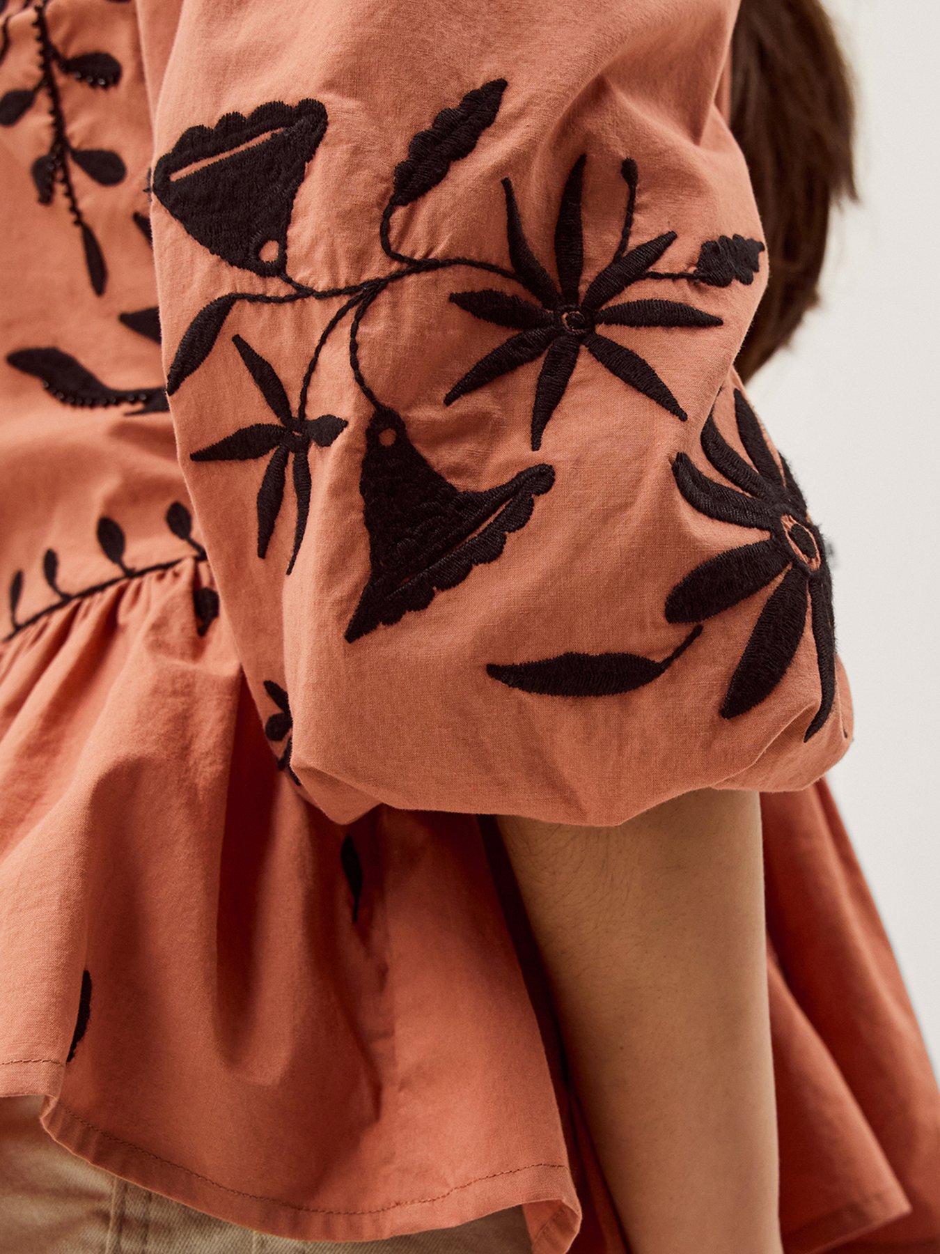 Image 4 of 6 of Monsoon Freya Emb Button Top