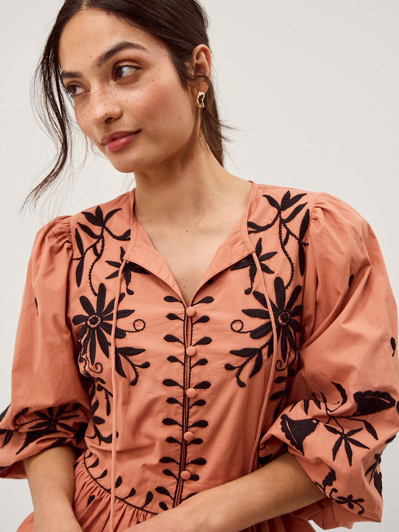 Image 5 of 6 of Monsoon Freya Emb Button Top