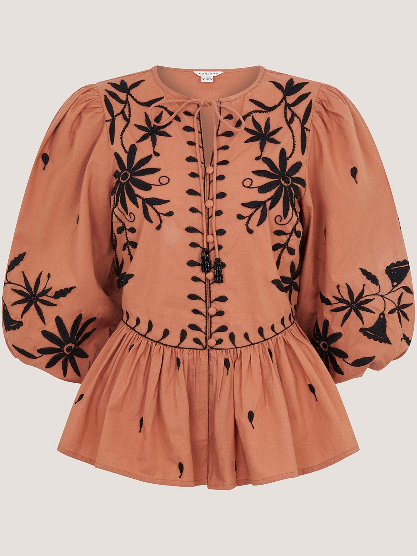 Image 6 of 6 of Monsoon Freya Emb Button Top