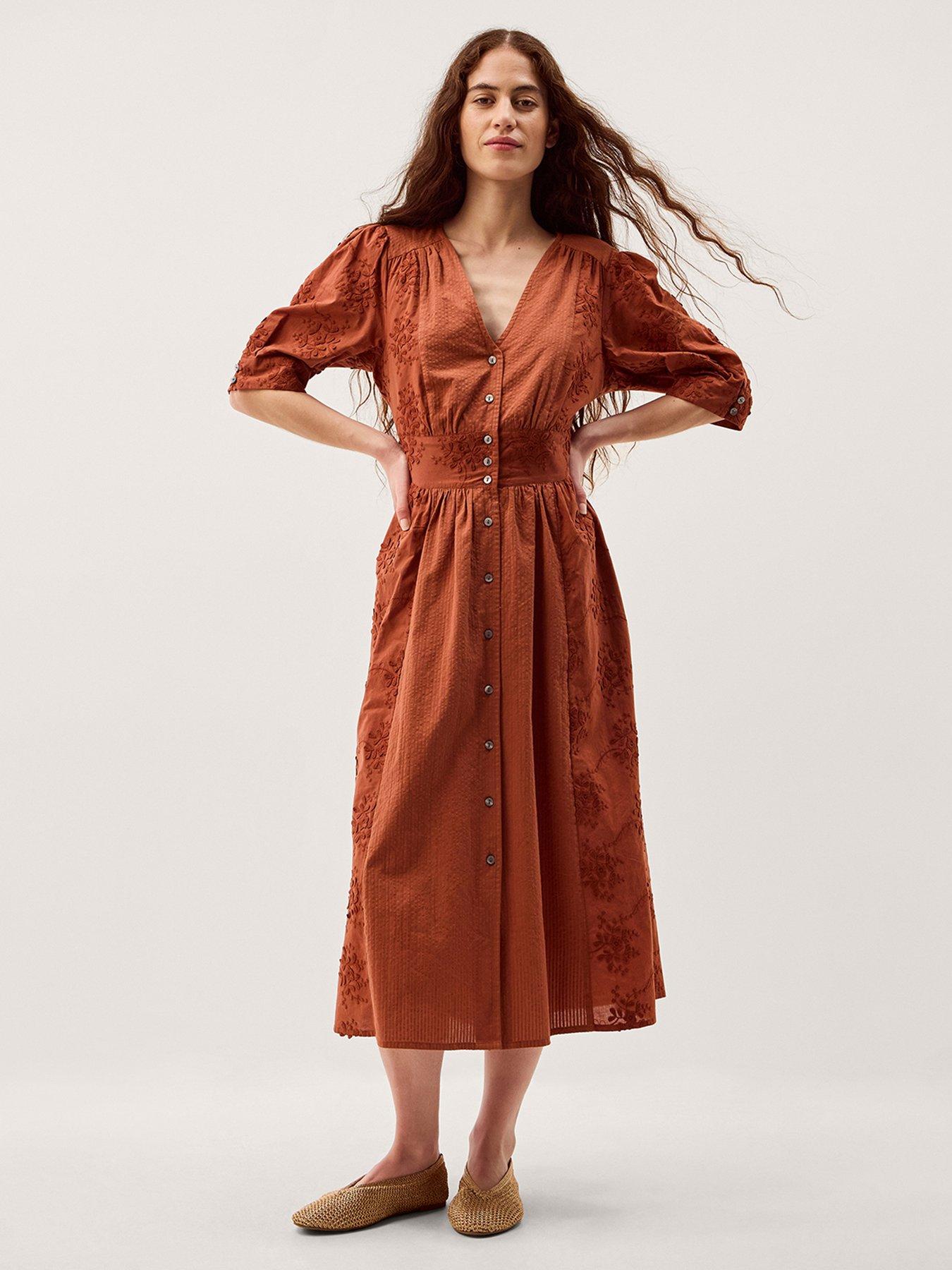 Image 1 of 5 of Monsoon Harika Emb Dress