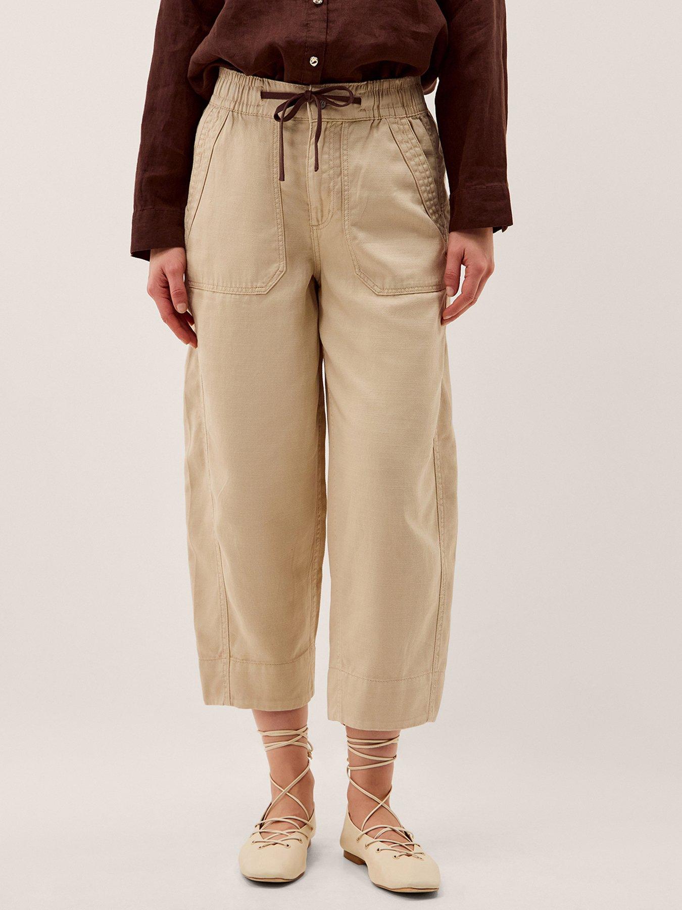 front image of monsoon-megan-twill-barrel-brown