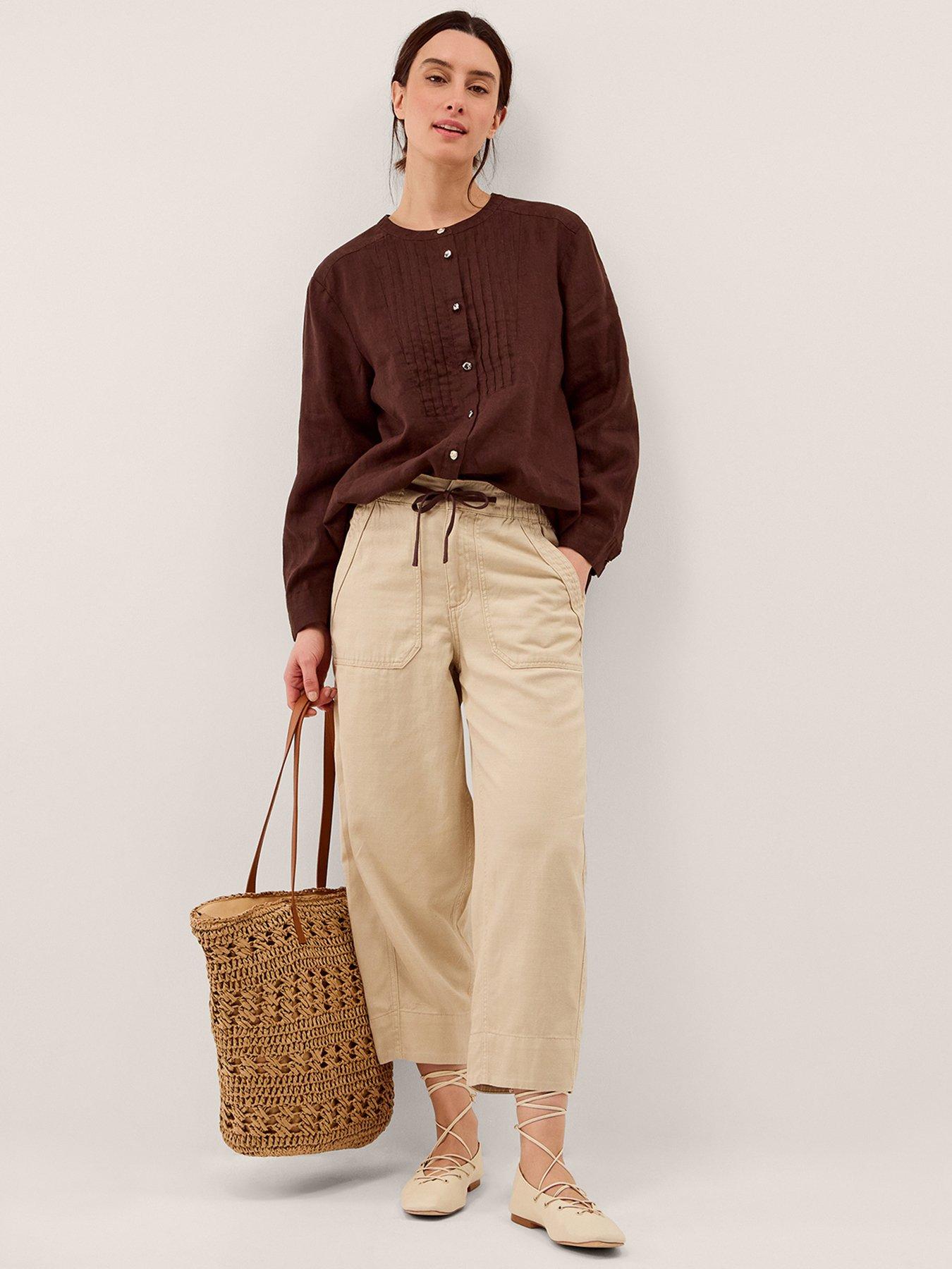  image of monsoon-megan-twill-barrel-brown