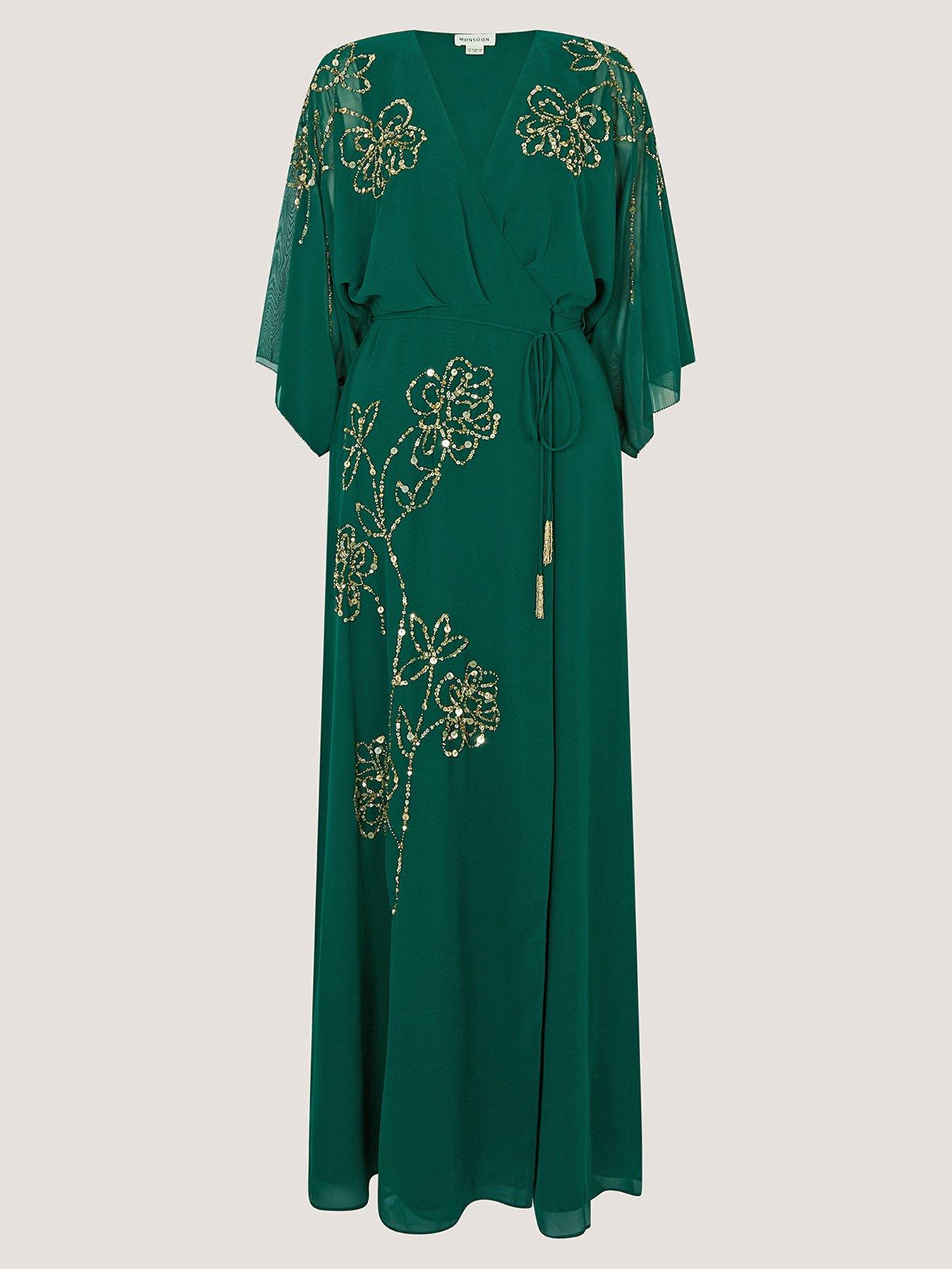  image of monsoon-skyla-wrap-dress-green