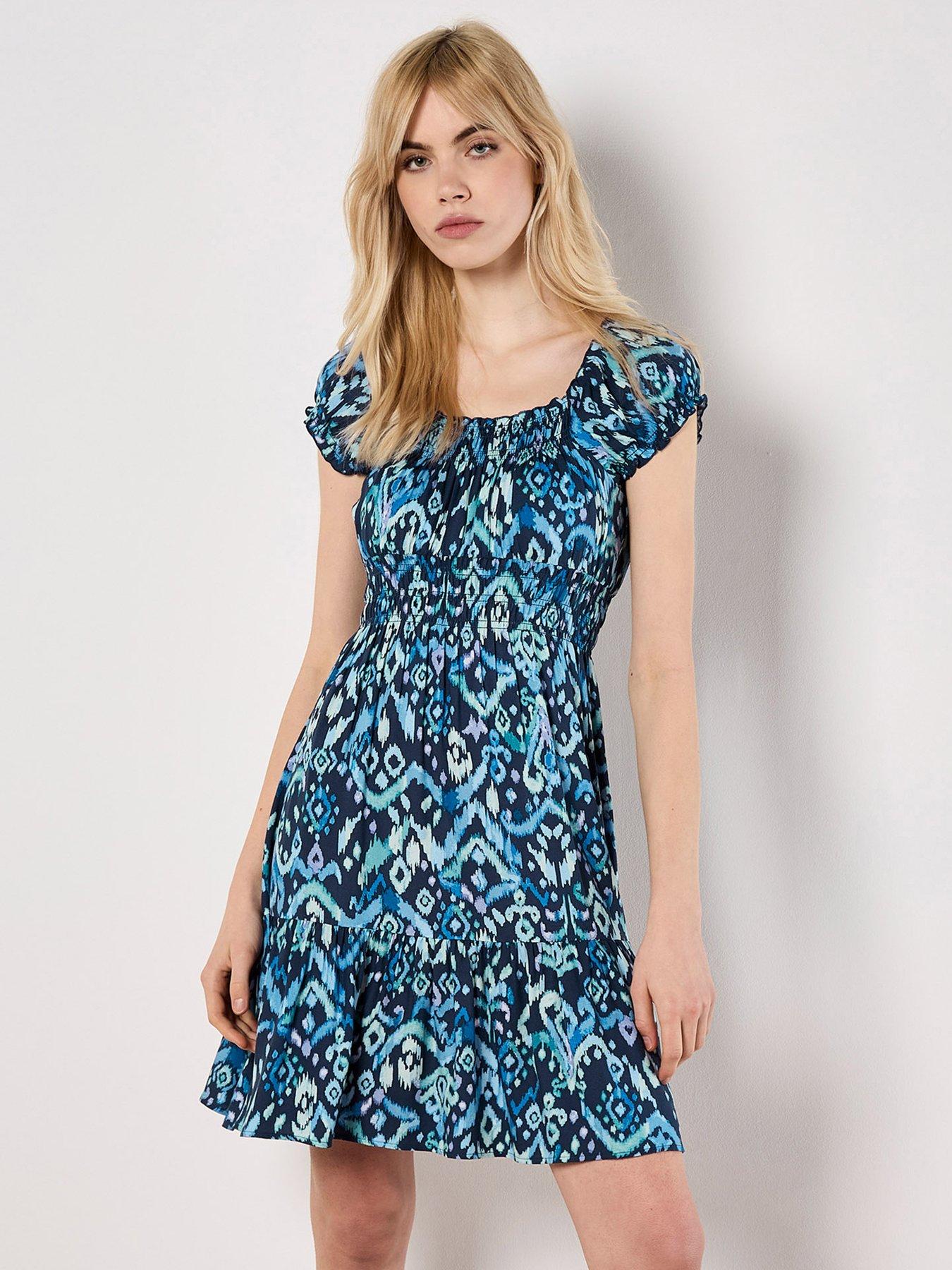 Apricot Milkmaid Midi Dress