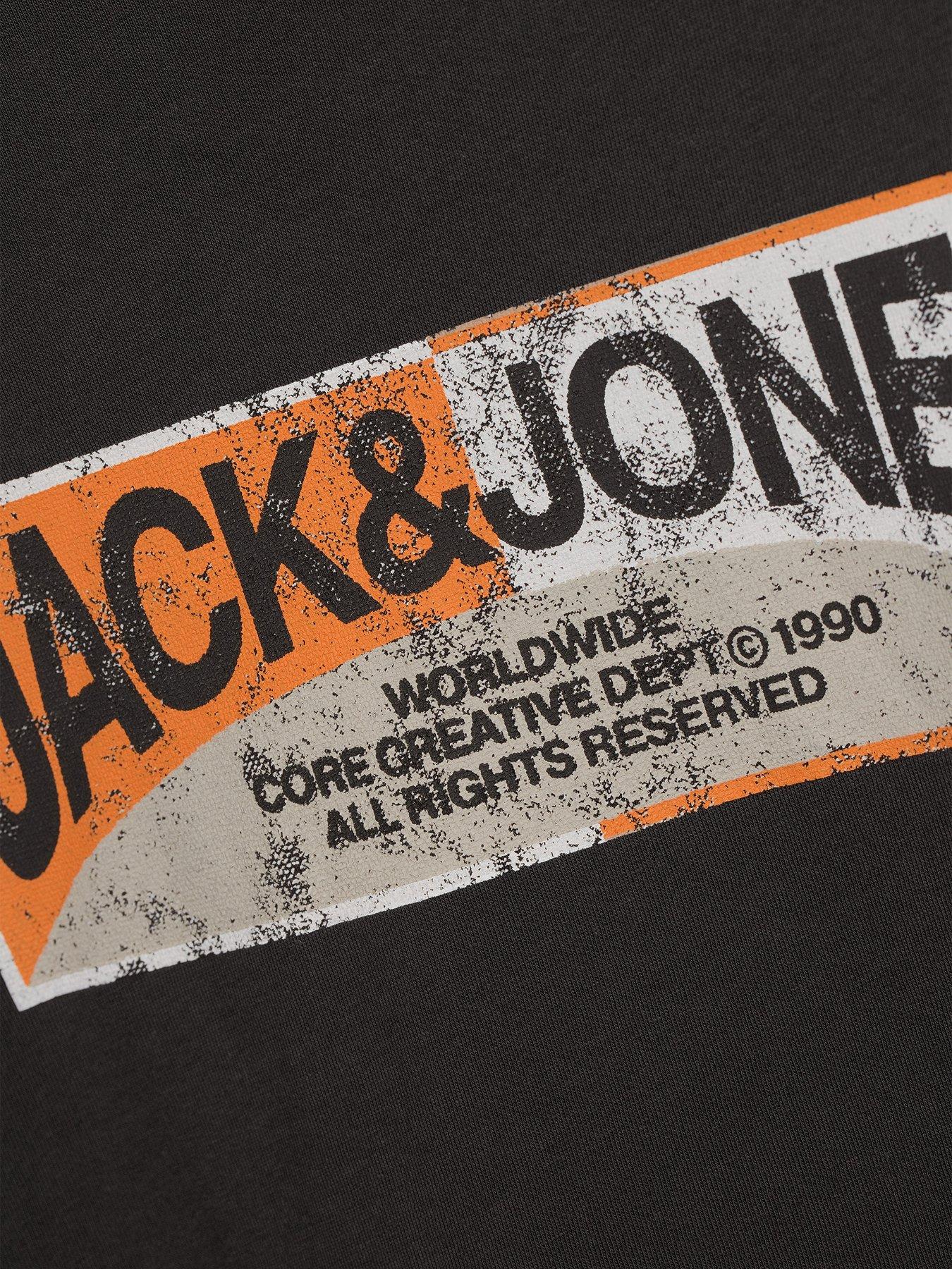 Image 4 of 5 of Jack & Jones Mens Plus Size Graphic Regular Fit T-Shirt - Black