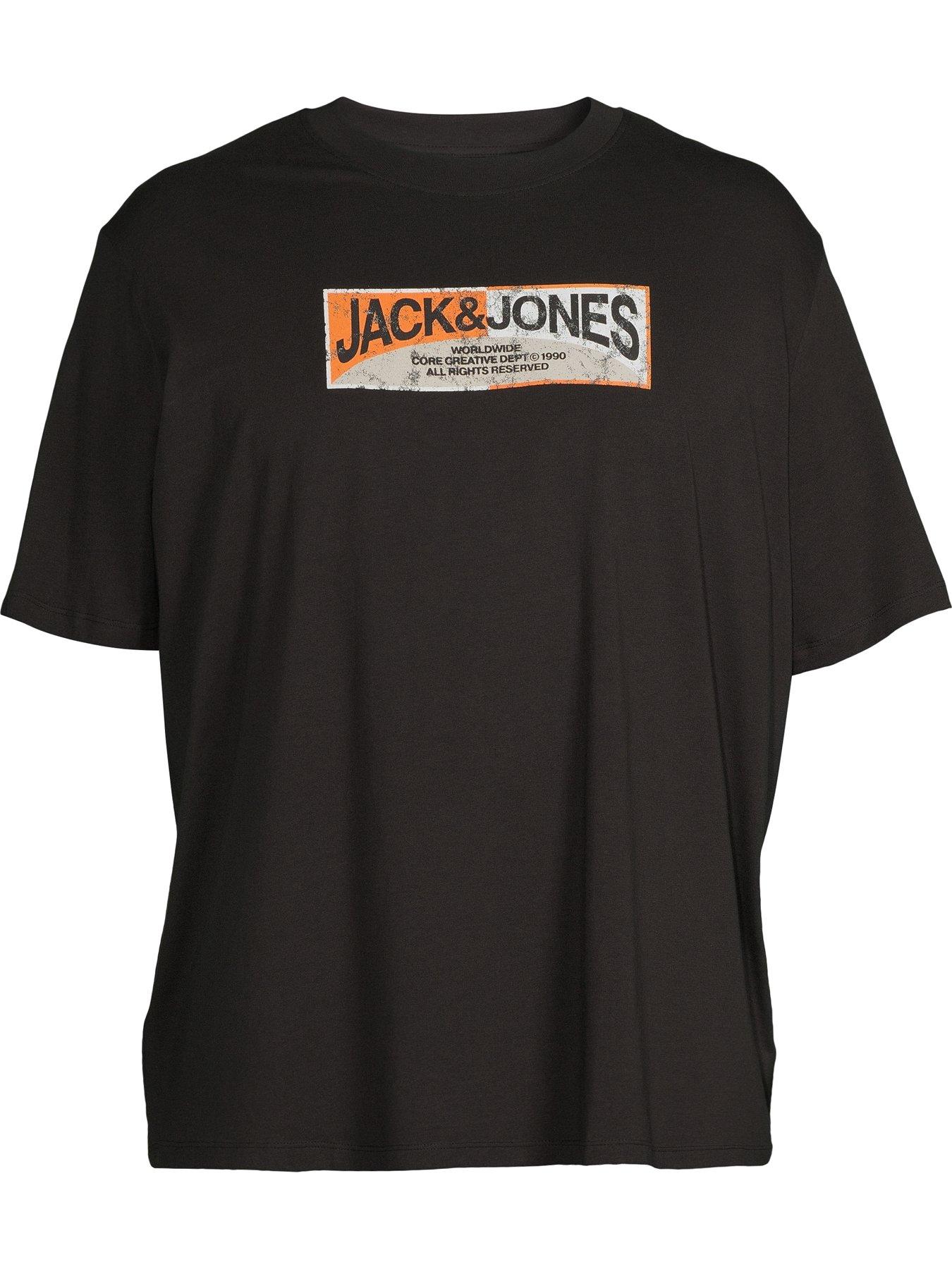 Image 5 of 5 of Jack & Jones Mens Plus Size Graphic Regular Fit T-Shirt - Black