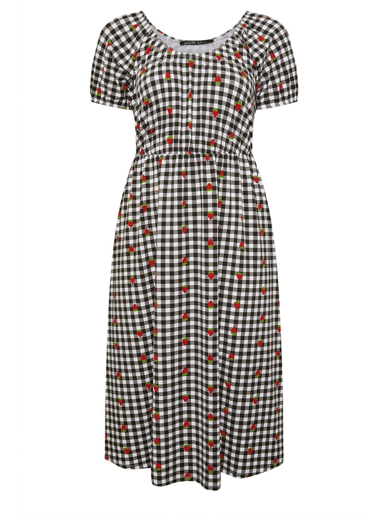 Image 5 of 5 of Yours Curve Gingham Bardot Dress