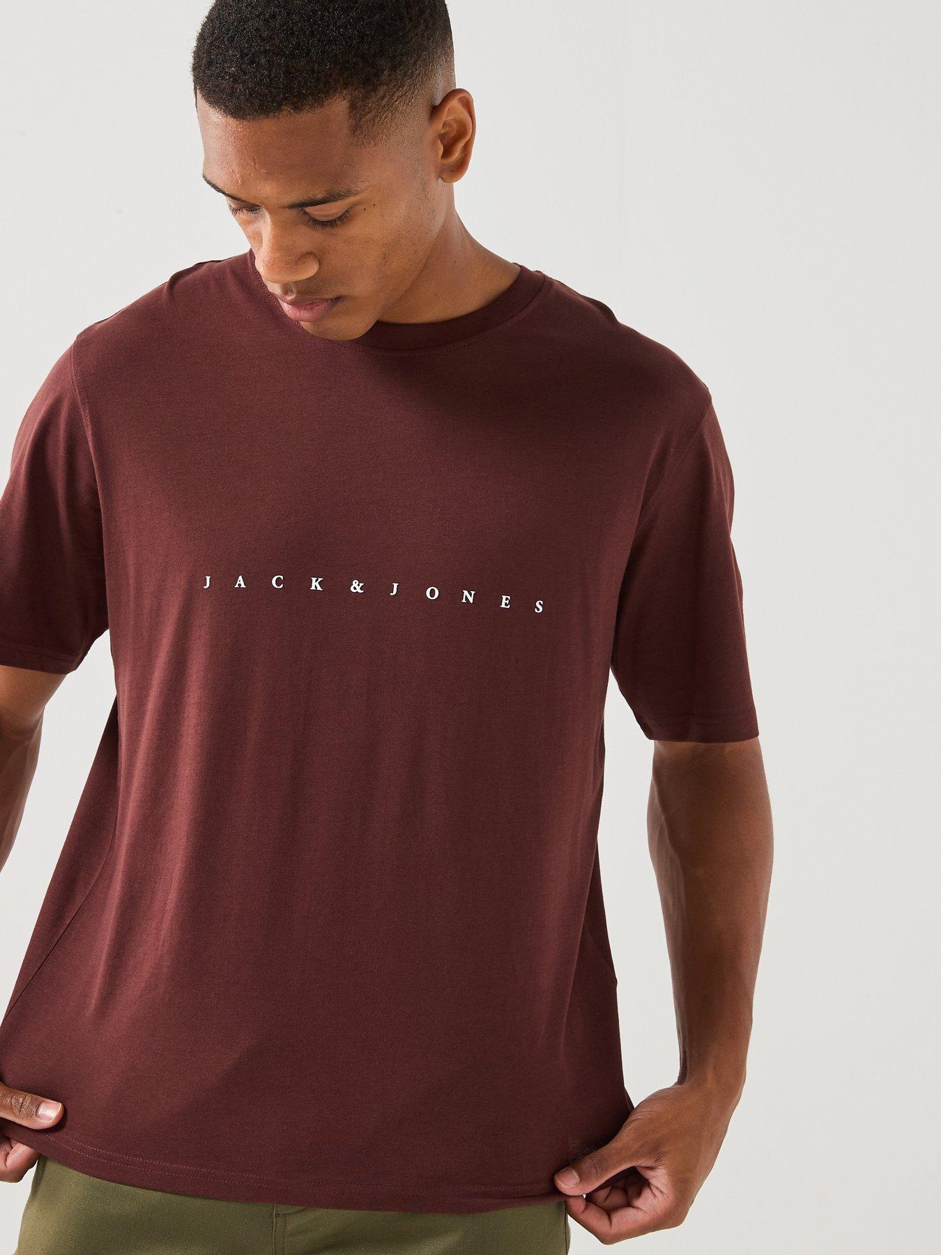 Jack & Jones Star Crew Neck T-Shirt - Brown