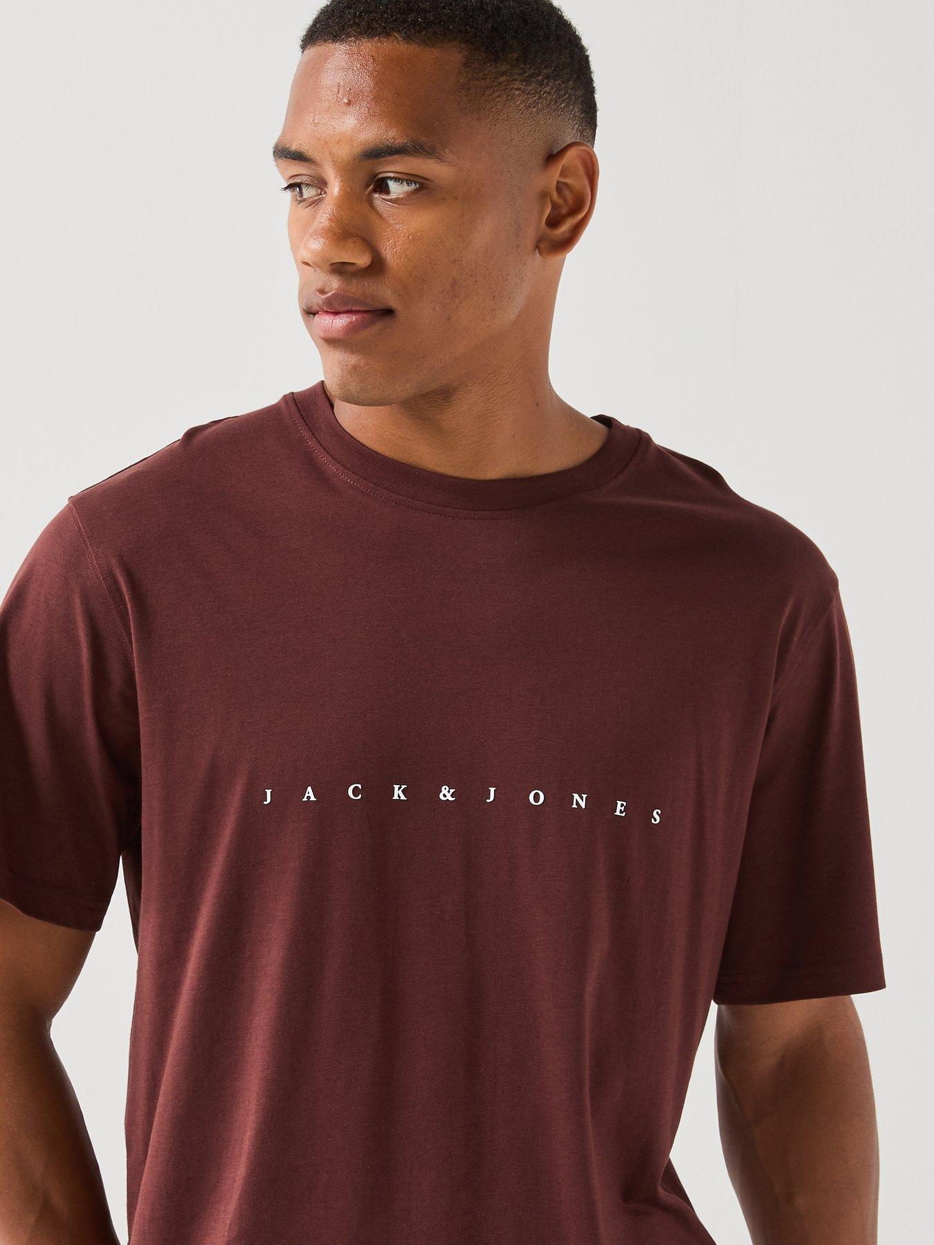 Image 4 of 6 of Jack & Jones Star Crew Neck T-Shirt - Brown