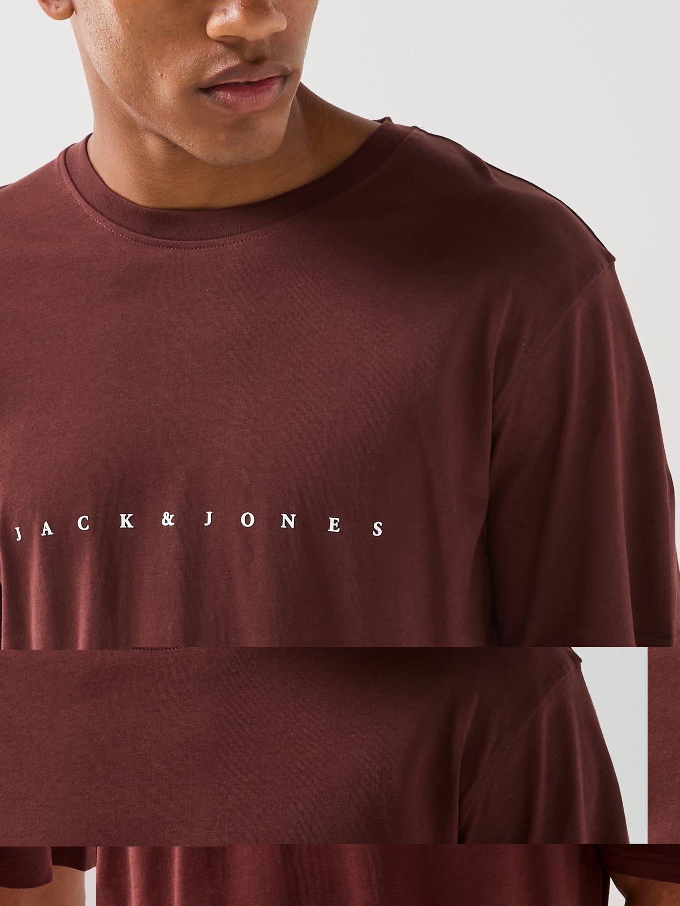 Image 6 of 6 of Jack & Jones Star Crew Neck T-Shirt - Brown