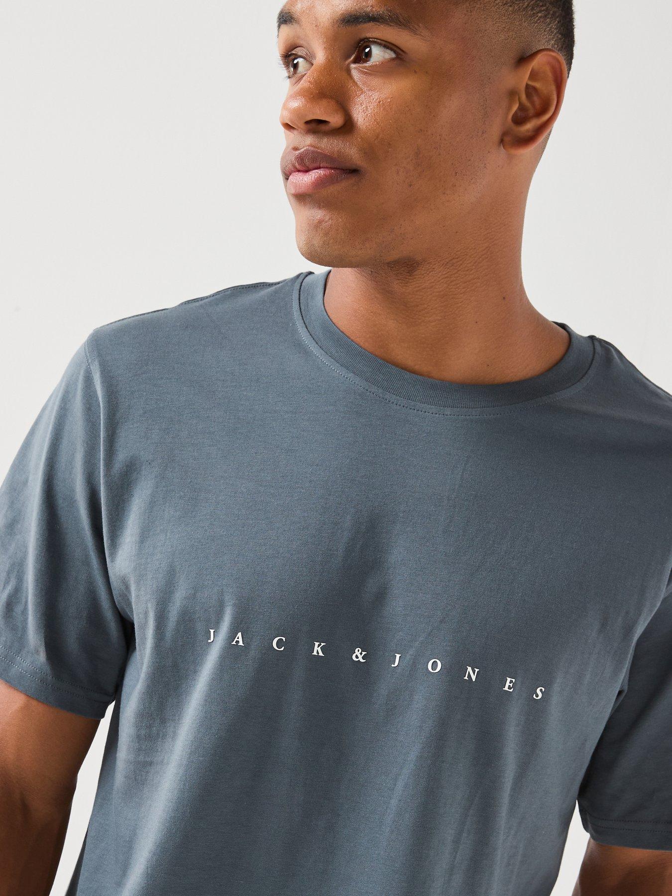 Image 4 of 6 of Jack & Jones Star Crew Neck T-Shirt - Dark Blue