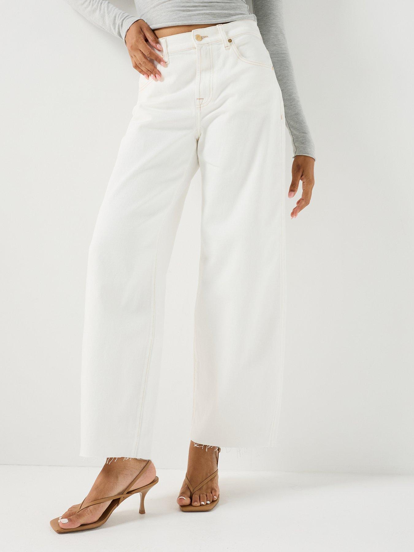 7 FOR ALL MANKIND Bonnie Curvilinear In Milkyway - White