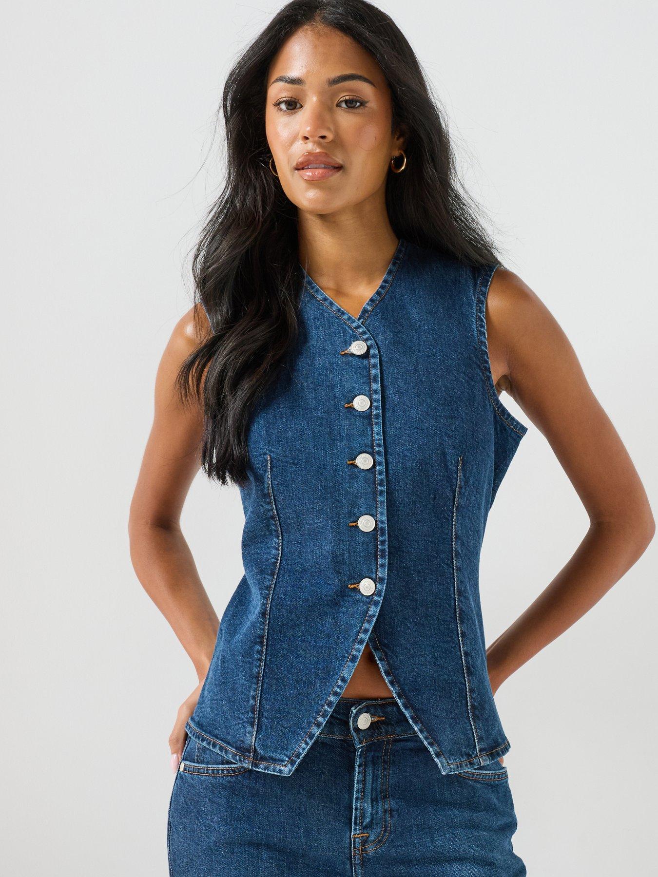 7 FOR ALL MANKIND Comfort Lady Vest In Indiglow