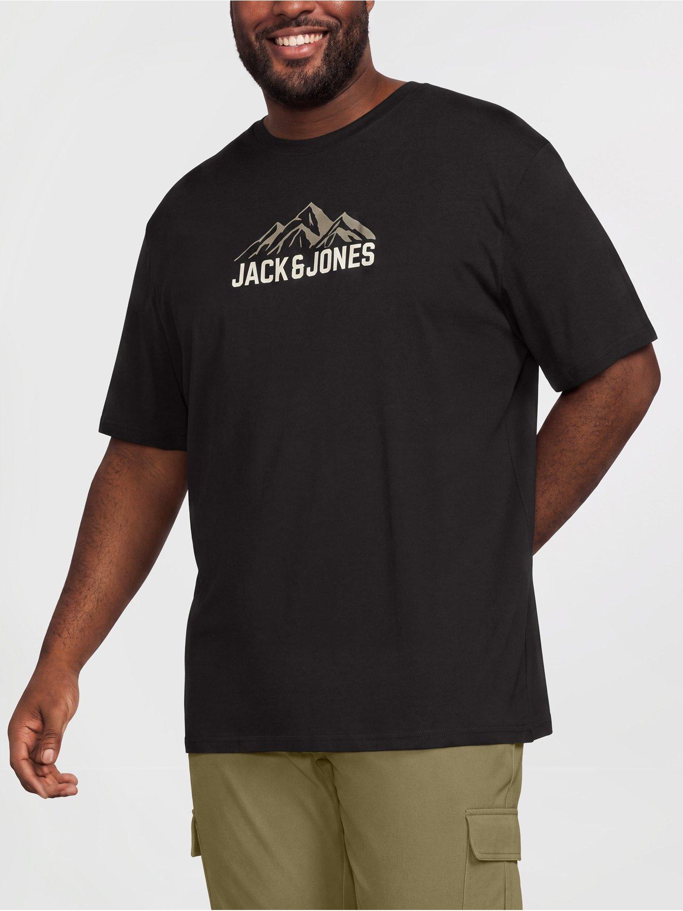 Image 1 of 5 of Jack & Jones Men's Plus Size Mountain Graphic Roche T-Shirt - Black