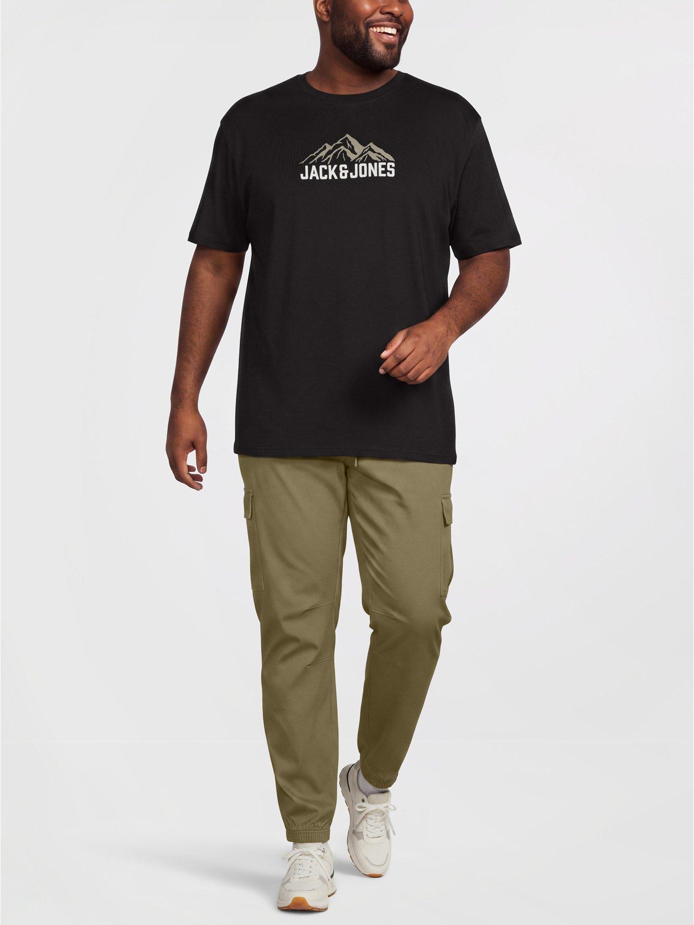 Image 3 of 5 of Jack & Jones Men's Plus Size Mountain Graphic Roche T-Shirt - Black