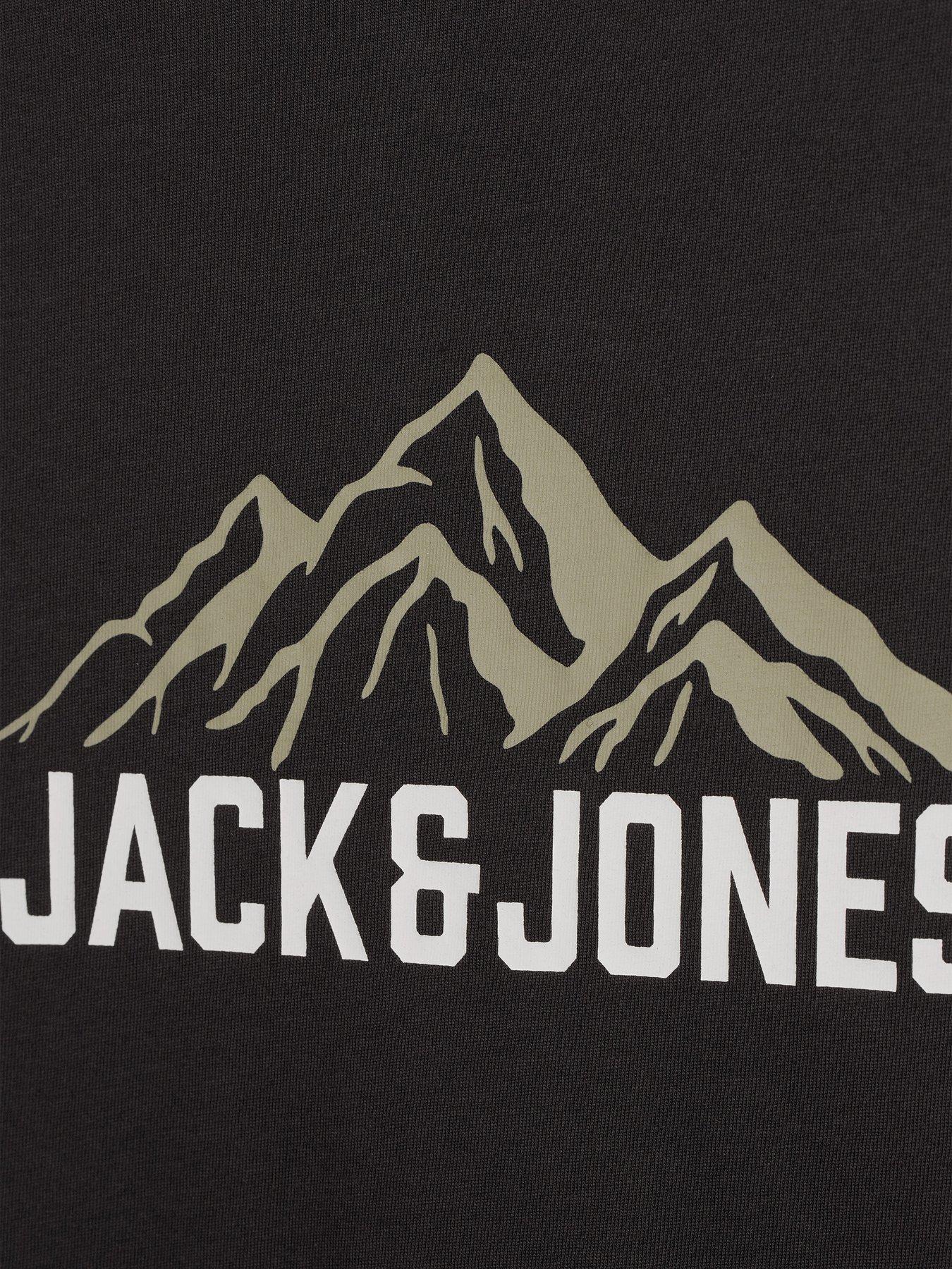 Image 4 of 5 of Jack & Jones Men's Plus Size Mountain Graphic Roche T-Shirt - Black